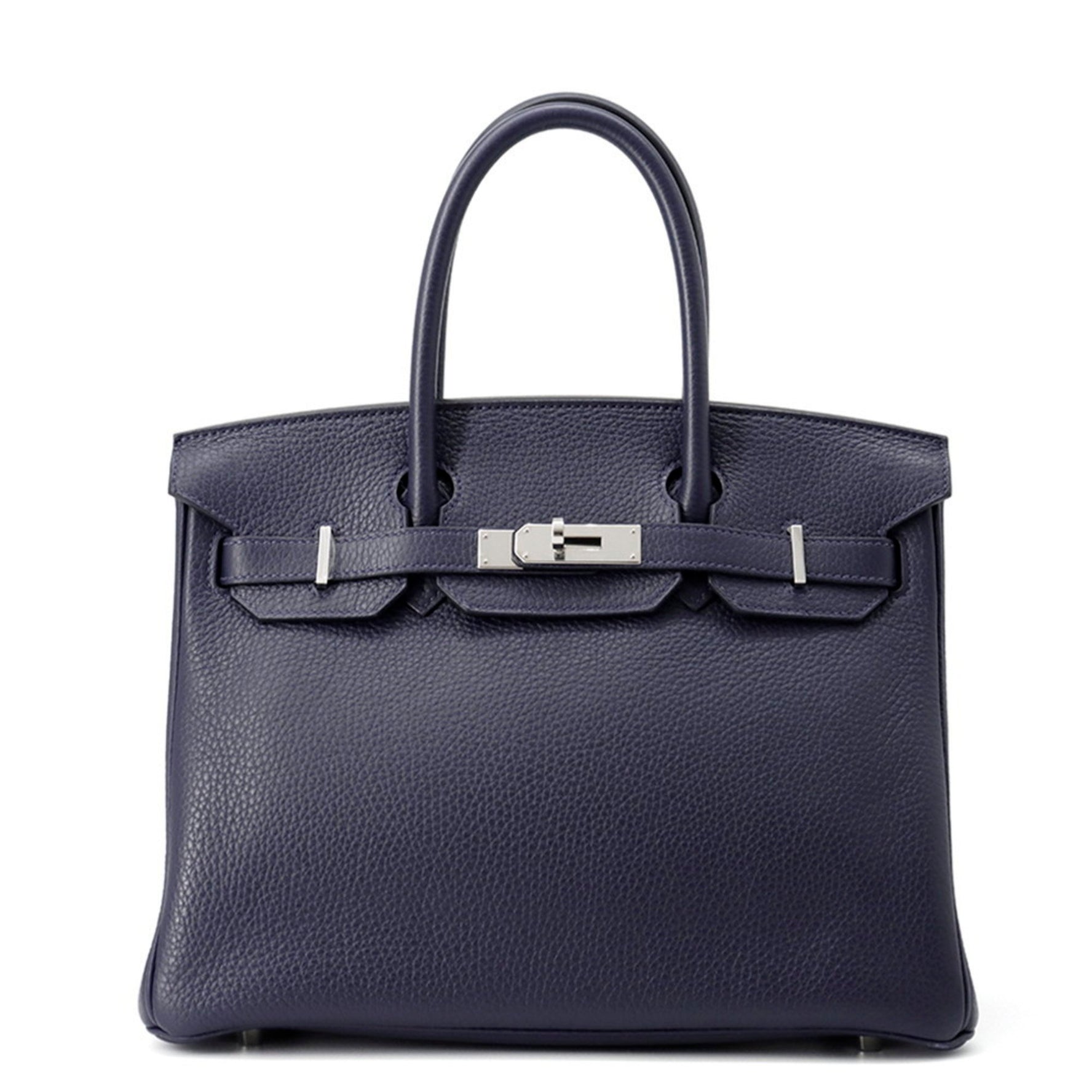 Hermès Birkin 30 Verso Bleu Nuit Rose Purple Taurillon Clemence C Stamp HERMES Handbag