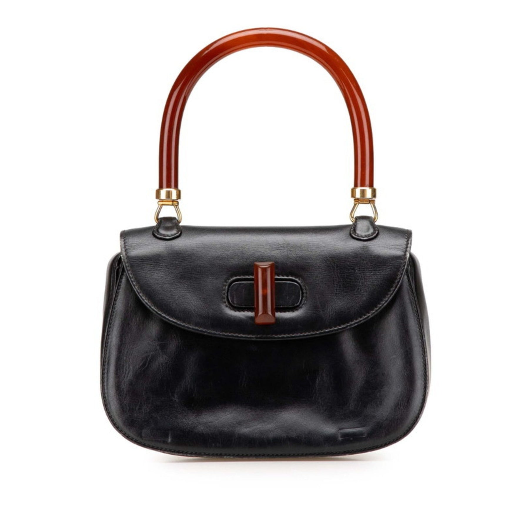 Gucci handbag 000 46 0103 black brown leather plastic