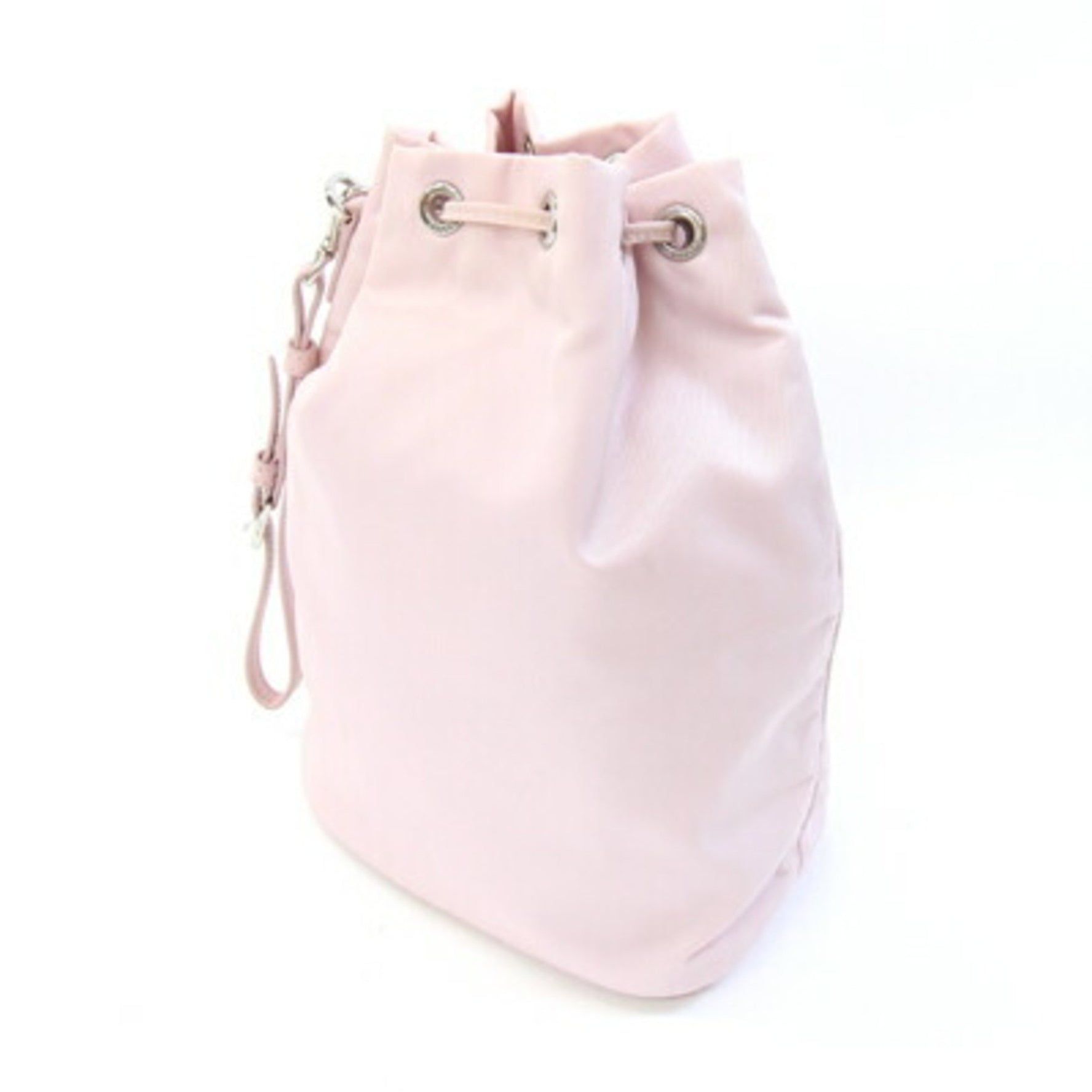 Prada Pouch Light Pink Nylon and Leather Handbag with Strap