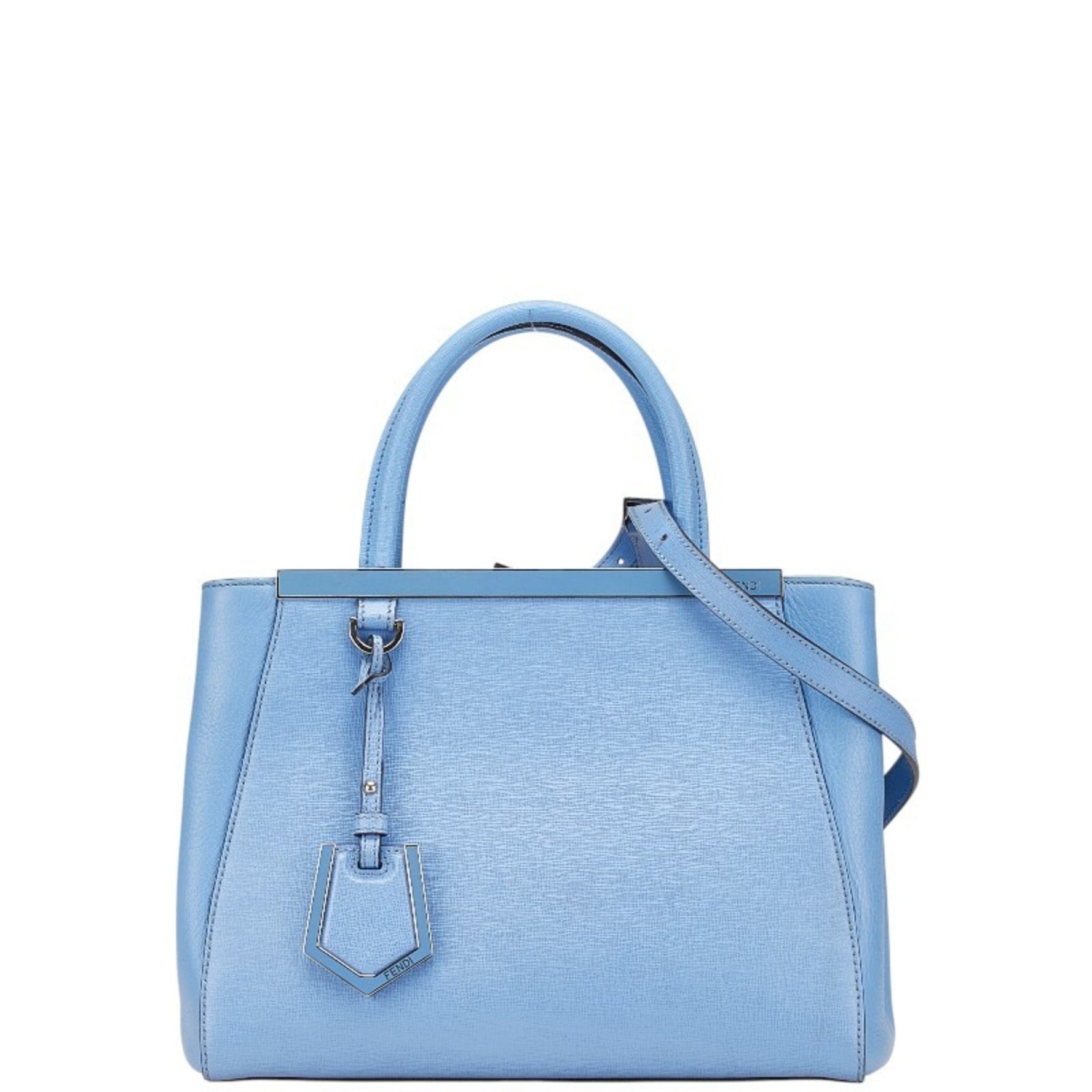FENDI Petit Toujours Handbag/Shoulder Bag Light Blue Leather