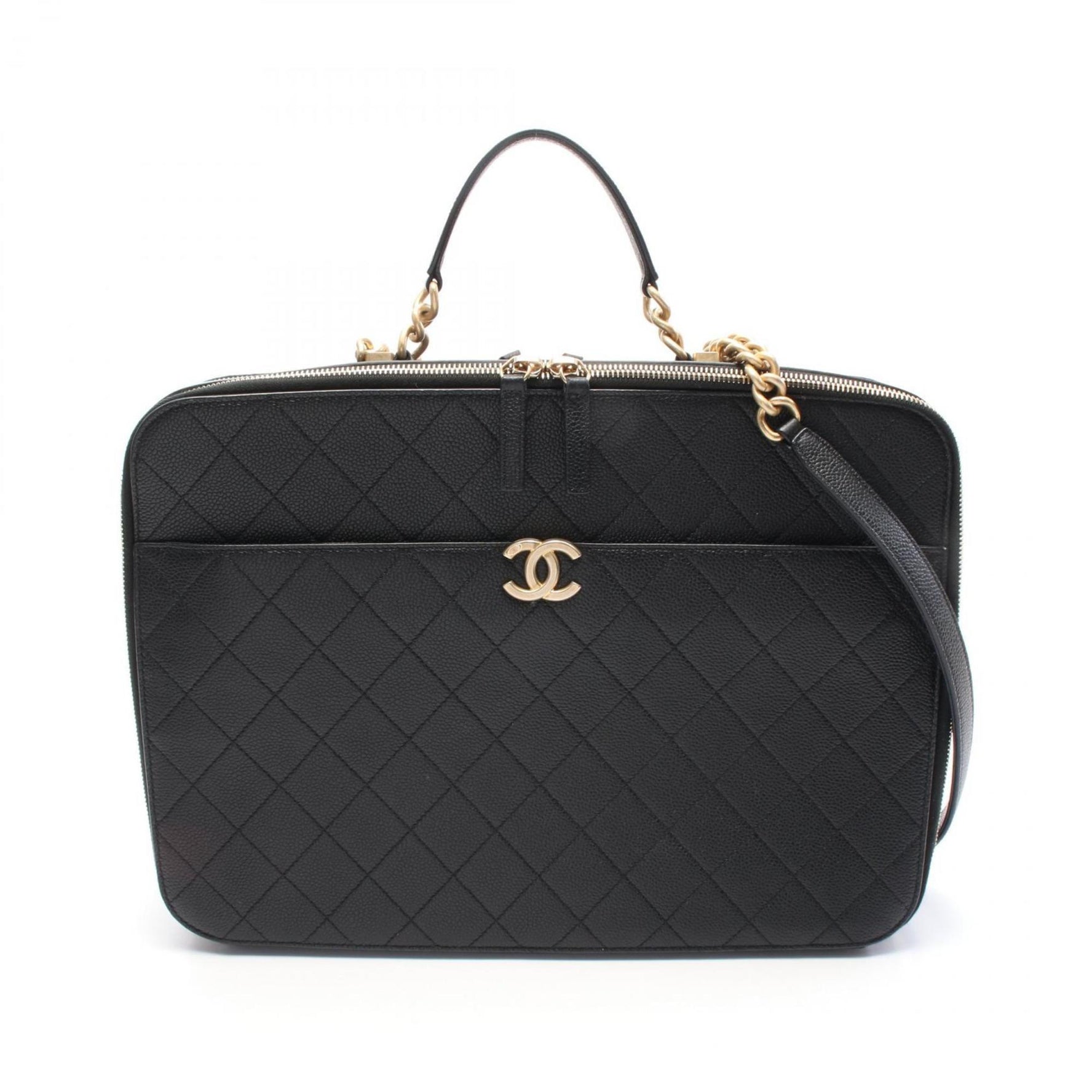 CHANEL Matelasse Bag Leather Women's Black