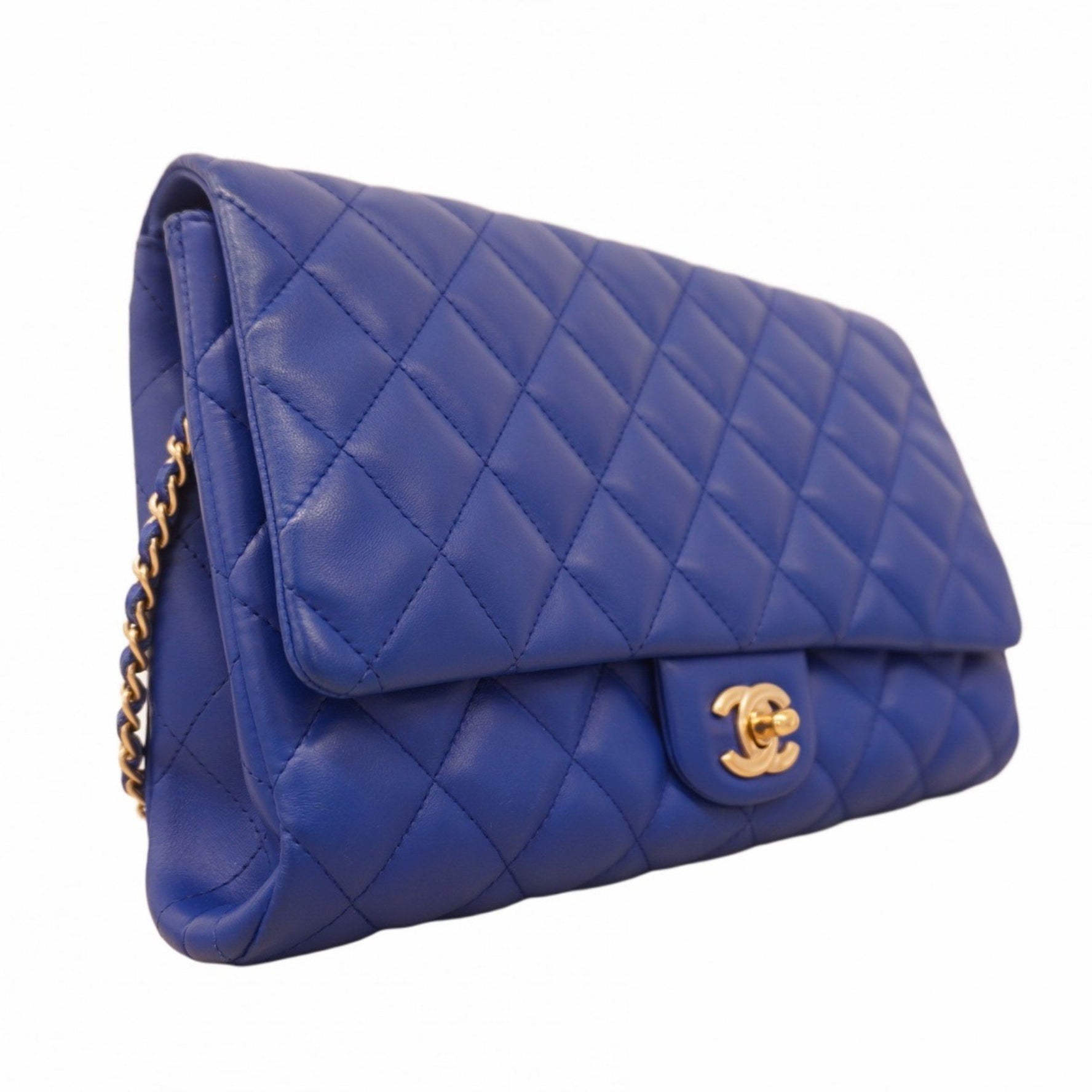 Chanel Matelasse Shoulder Bag with Chain Bag, Lambskin, Champagne