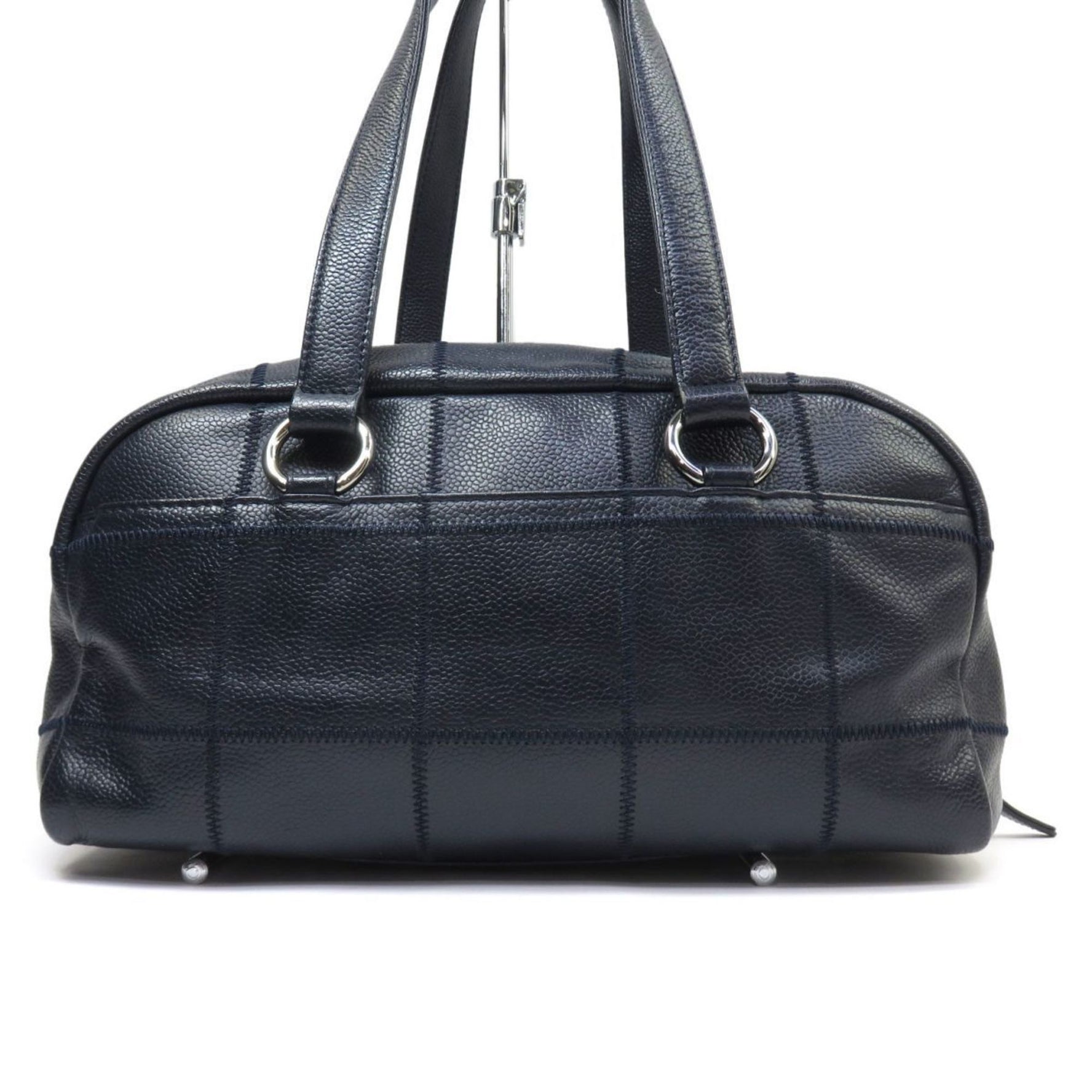 CHANEL Chocolate Bar Boston Bag Shoulder Caviar Skin