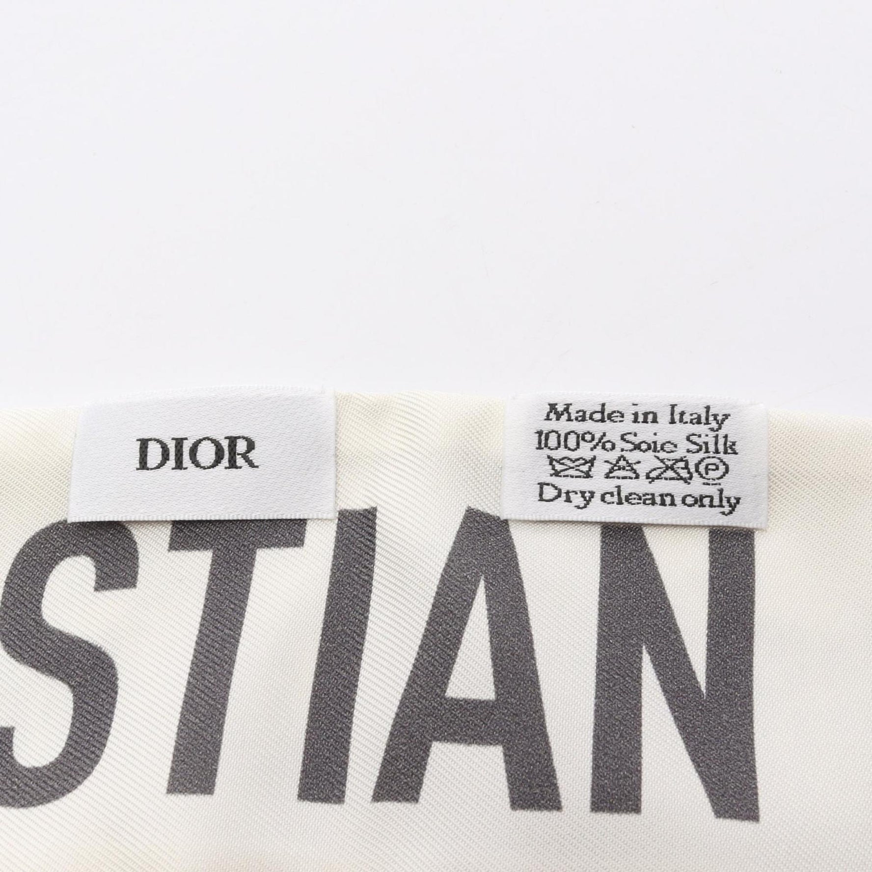 Christian Dior Dior Mitzah Silk Scarf Ivory/Gray