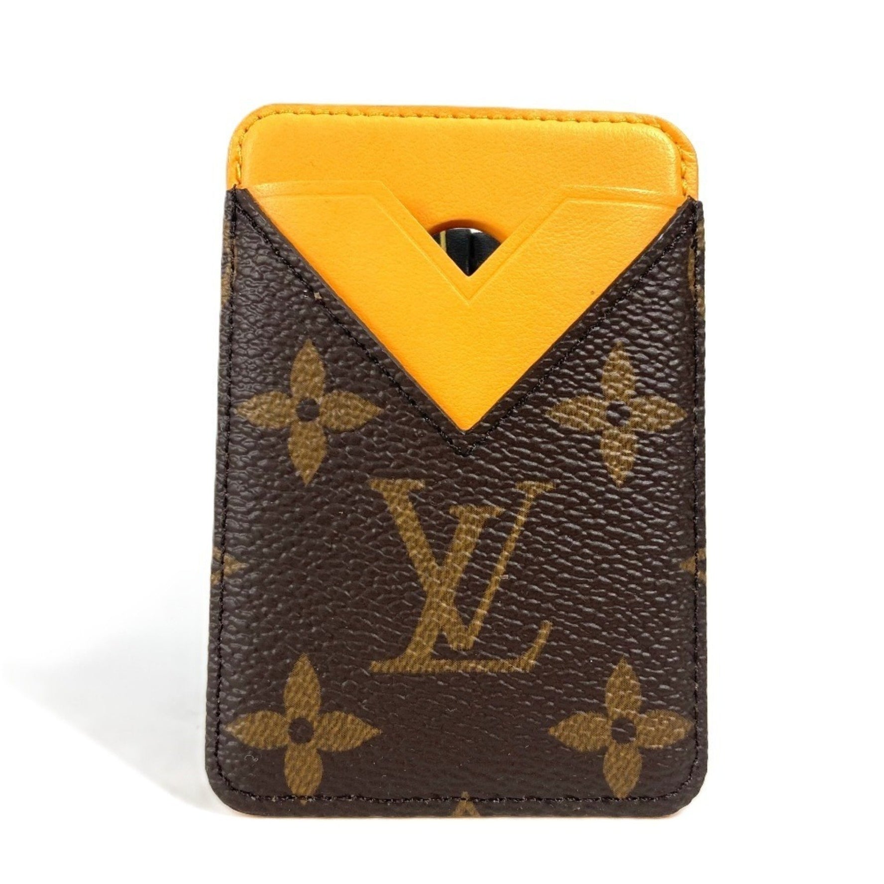 LOUIS VUITTON M12853 Monogram Porte Carte Magnet Magsafe Business Card Holder Pass Case Holder/Card Canvas Men's Women's Saffron Yellow