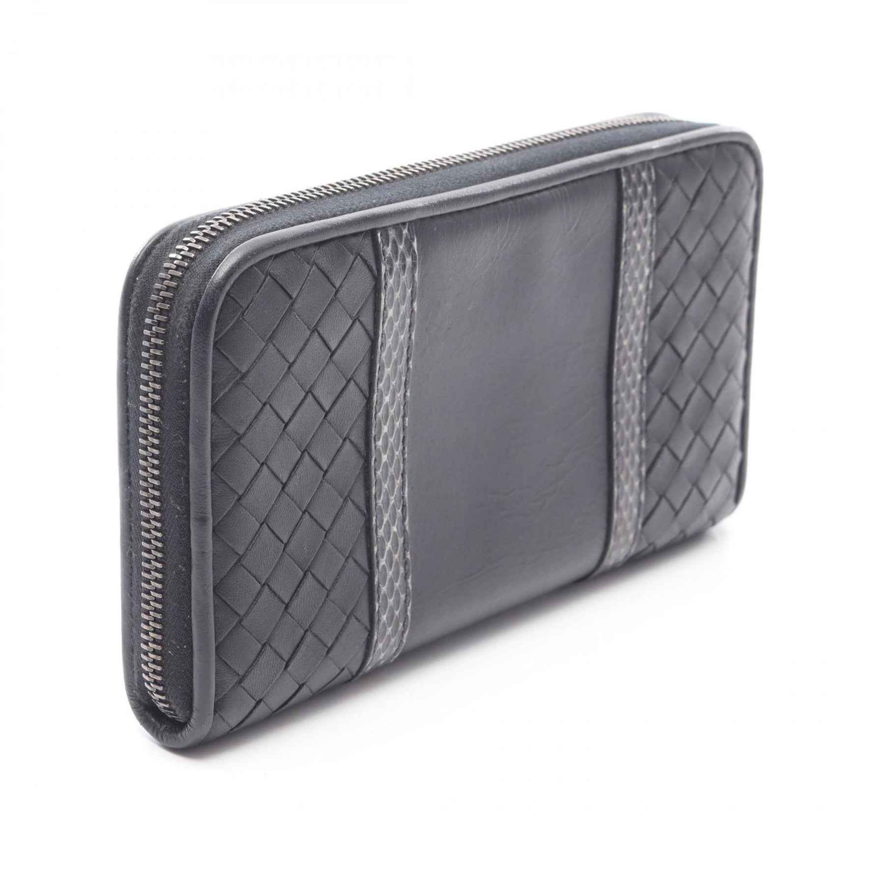 Bottega Veneta Intrecciato Round Long Wallet in Exotic Leather