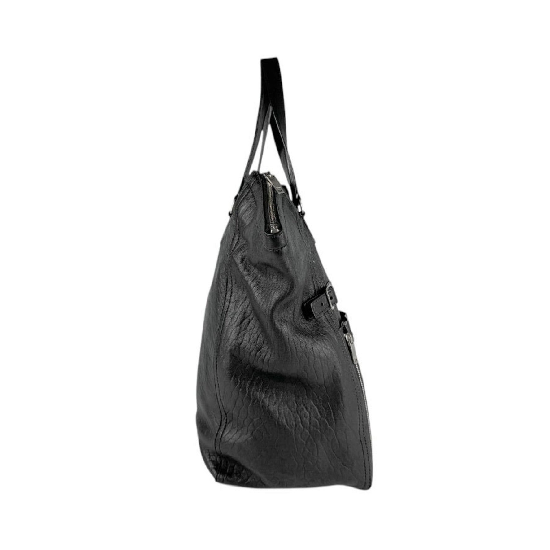 Saint Laurent SAINT LAURENT handbag leather black silver men's z4895