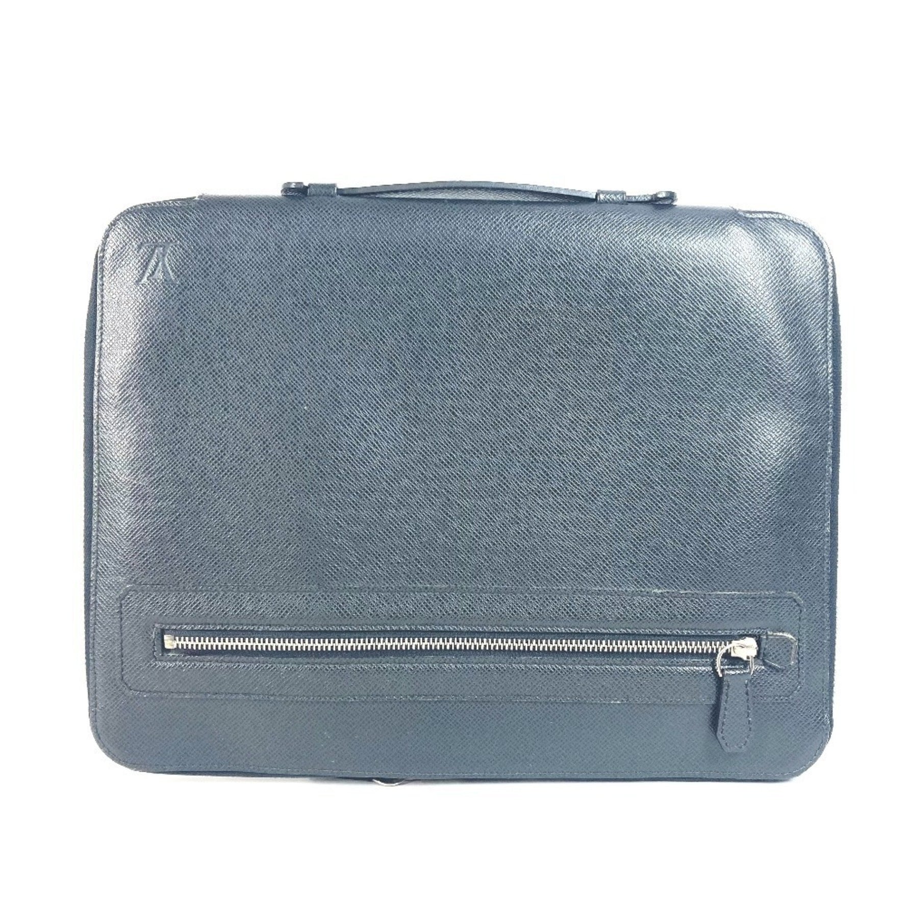 Louis Vuitton Taiga Vladimir Business Bag, Document PC Case, Clutch Leather, Men's and Ardoise, Black