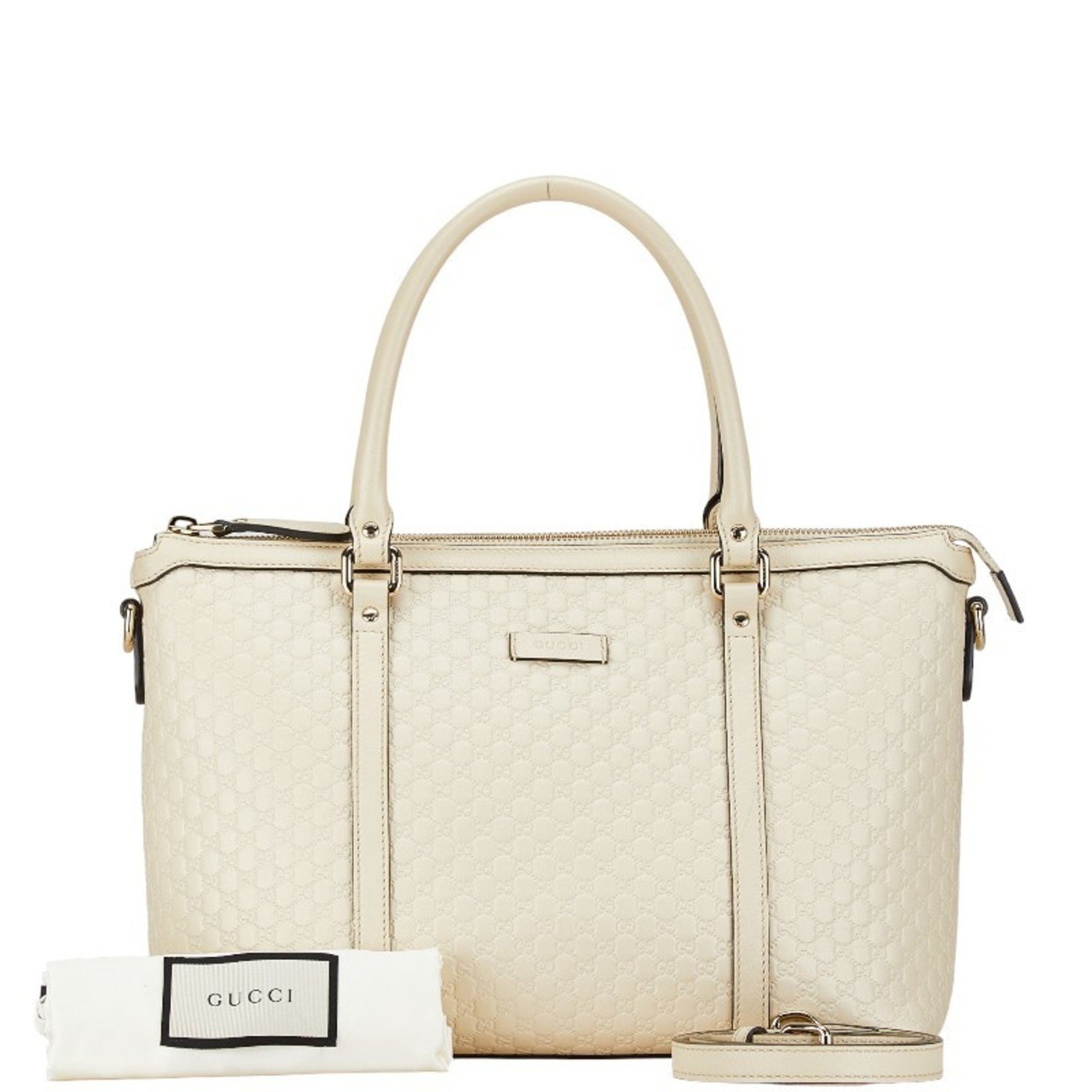 Gucci Micro Guccissima Handbag Shoulder Bag White Leather Women's GUCCI