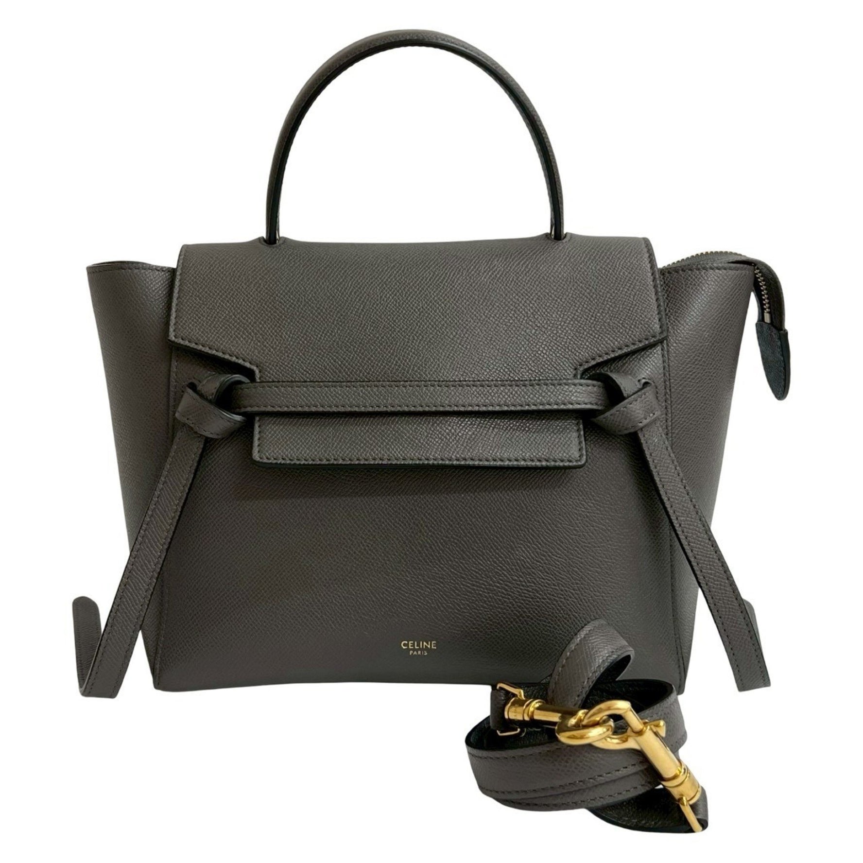 CELINE Luggage Micro Shopper Leather Handbag/Shoulder Bag