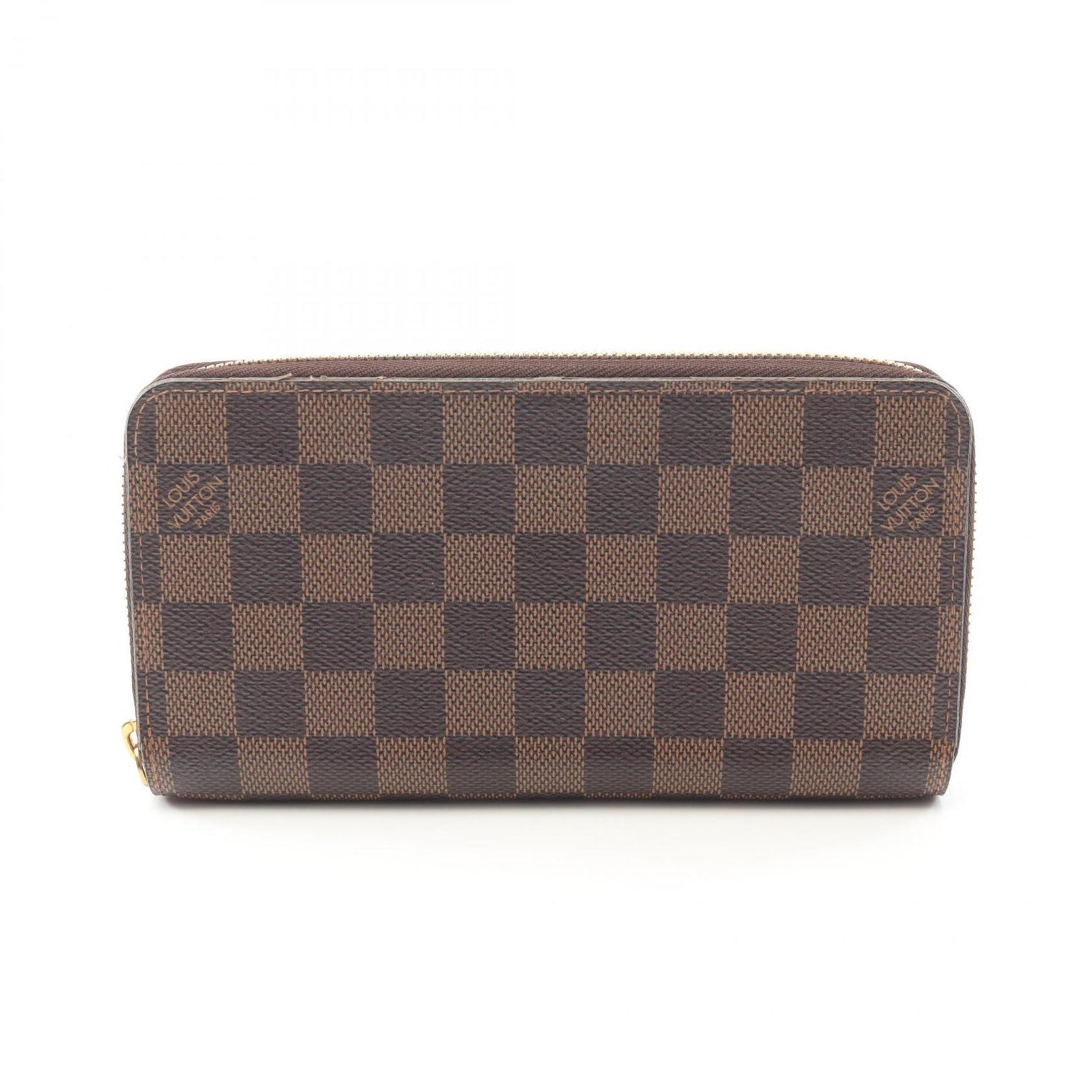 Louis Vuitton Zippy Wallet Round Long Coated Canvas Damier Men's Brown