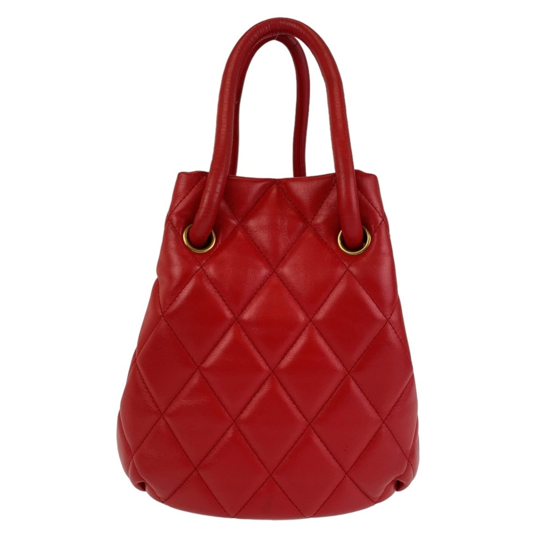 BALENCIAGA B Bucket Bag Red Gold Hardware Leather Shoulder Handbag 2way Women's
