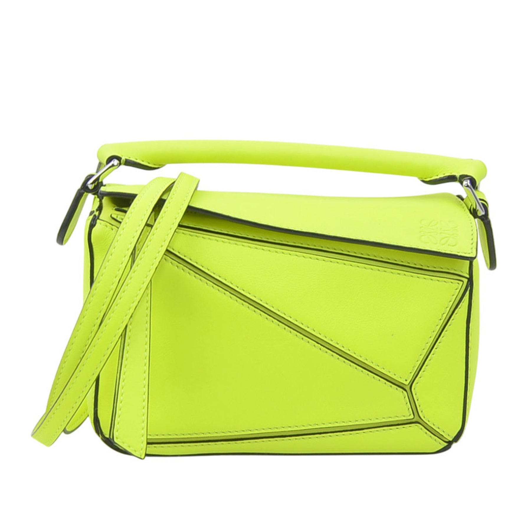 LOEWE Puzzle Mini Shoulder Bag Leather Neon