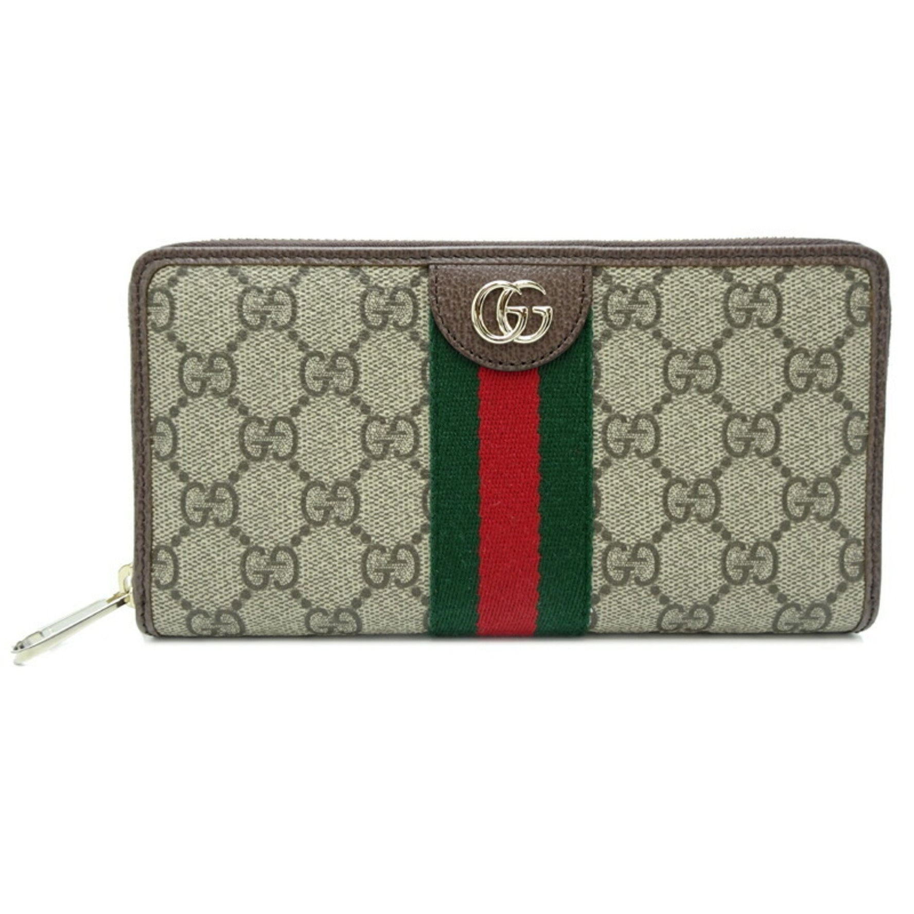 Gucci Zip-Around Wallet Women's Long GG Supreme Beige