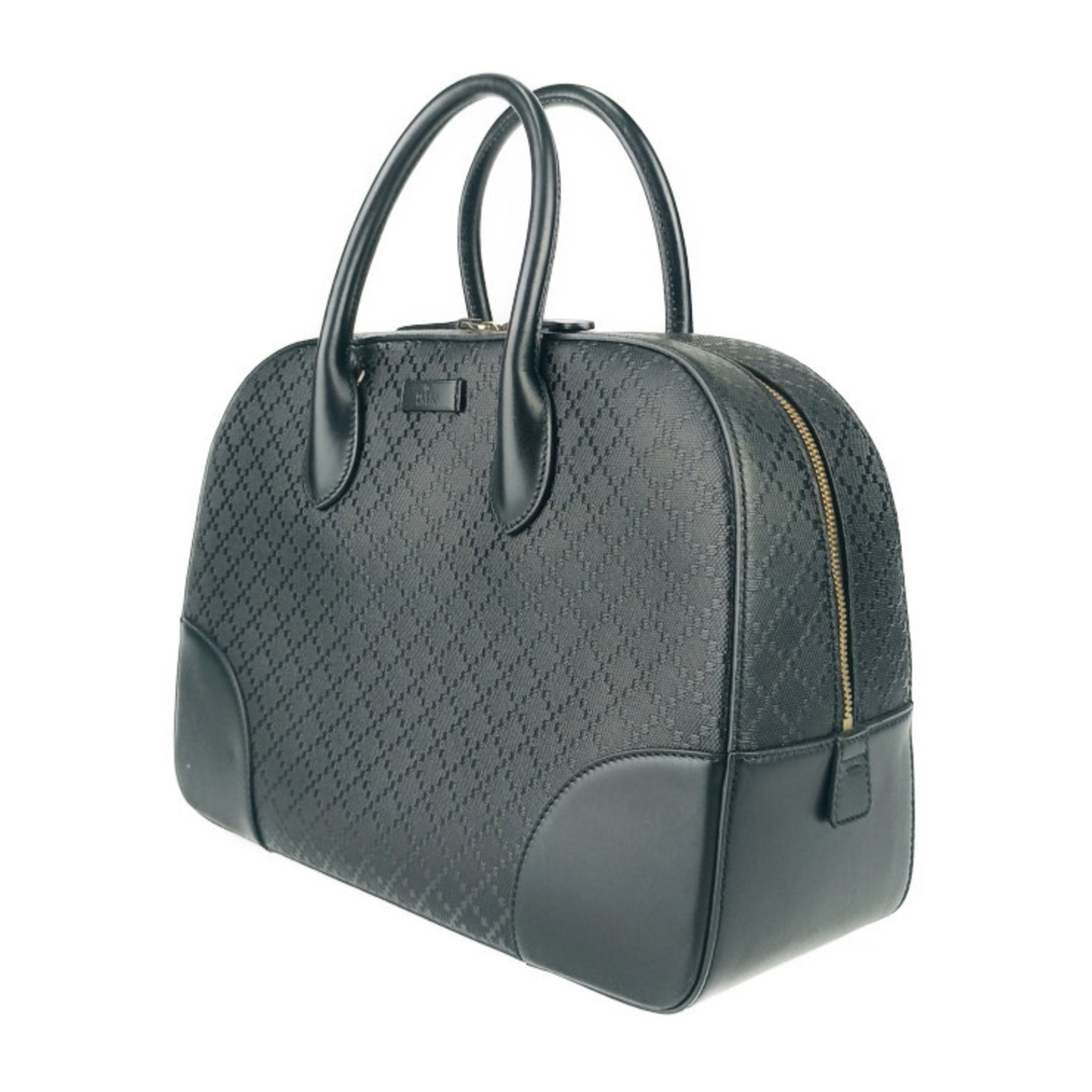 GUCCI Gucci Handbag Bright Diamante Bag Black Leather Women's Shoulder