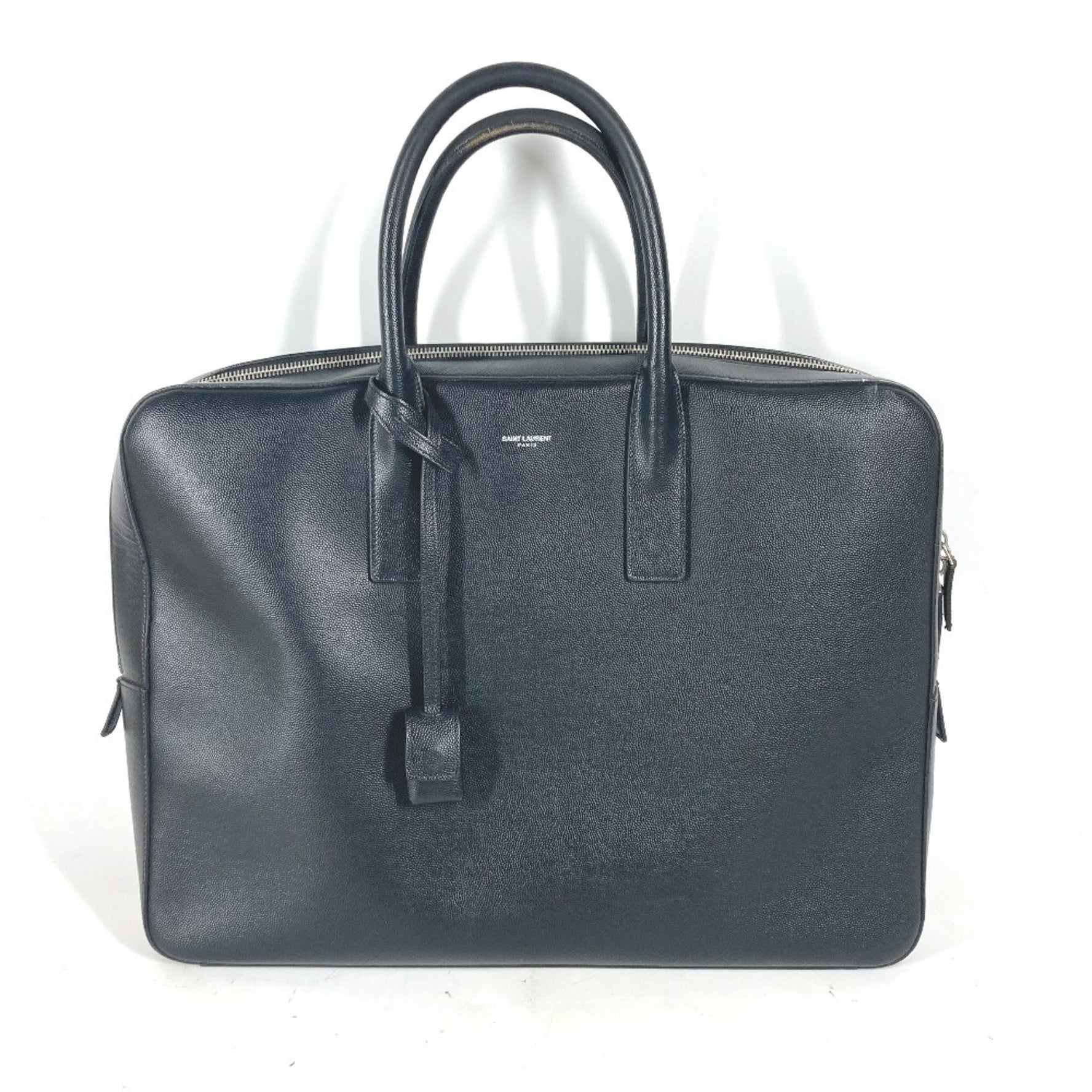 SAINT LAURENT Saint Laurent Paris Classic Museum Bag Handbag Tote Leather Men's Black
