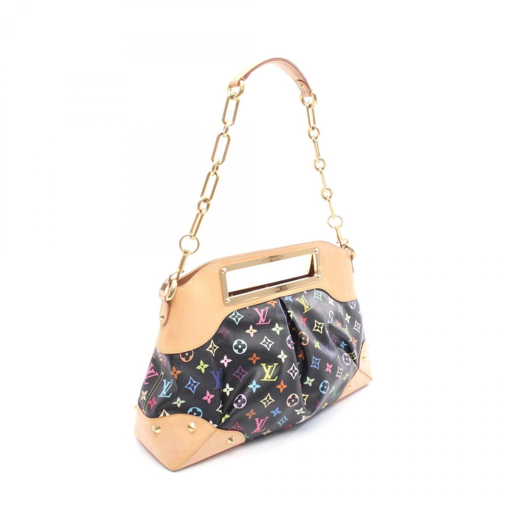 Louis Vuitton Judy GM Handbag, PVC-Coated Canvas and Leather, Monogram Multicolore, Black