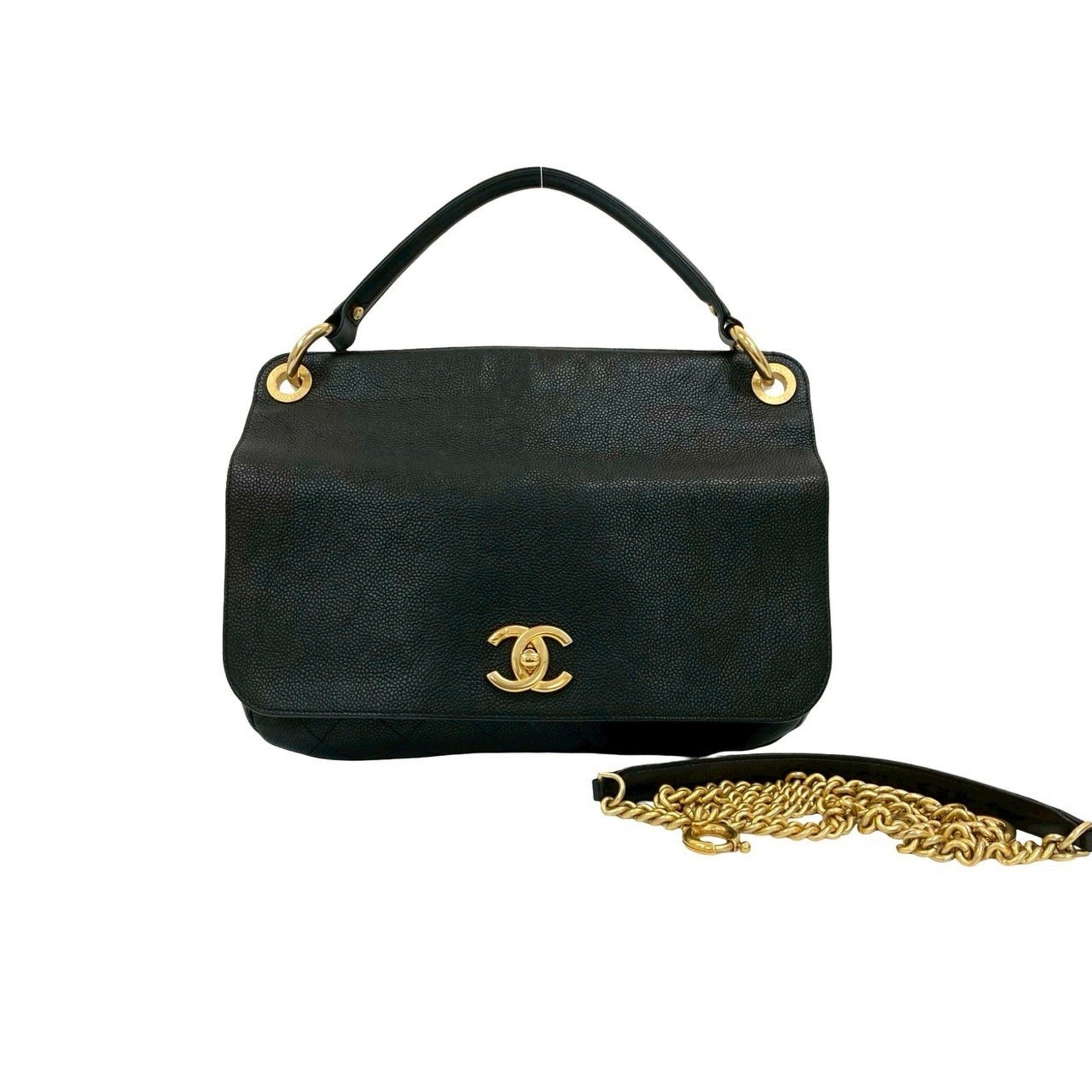 Seal No. 23 CHANEL Coco Mark Caviar Leather Handbag/Shoulder Bag 124-3
