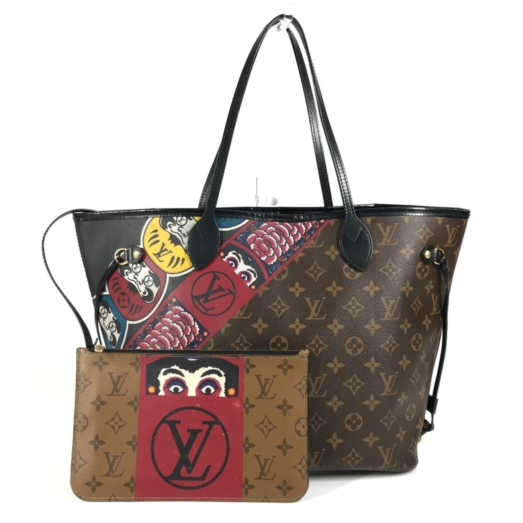 LOUIS VUITTON Monogram Neverfull MM Collaboration with Kansai Yamamoto, 2018 Japan Limited Edition Shoulder Bag/Tote Bag in Canvas, Brown