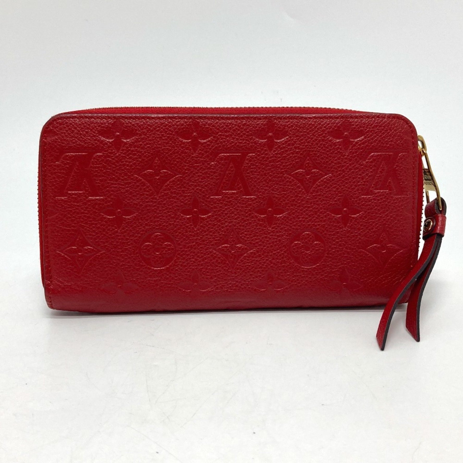 LOUIS VUITTON M61865 Monogram Empreinte Zippy Wallet, Leather, Unisex, Cerise Red
