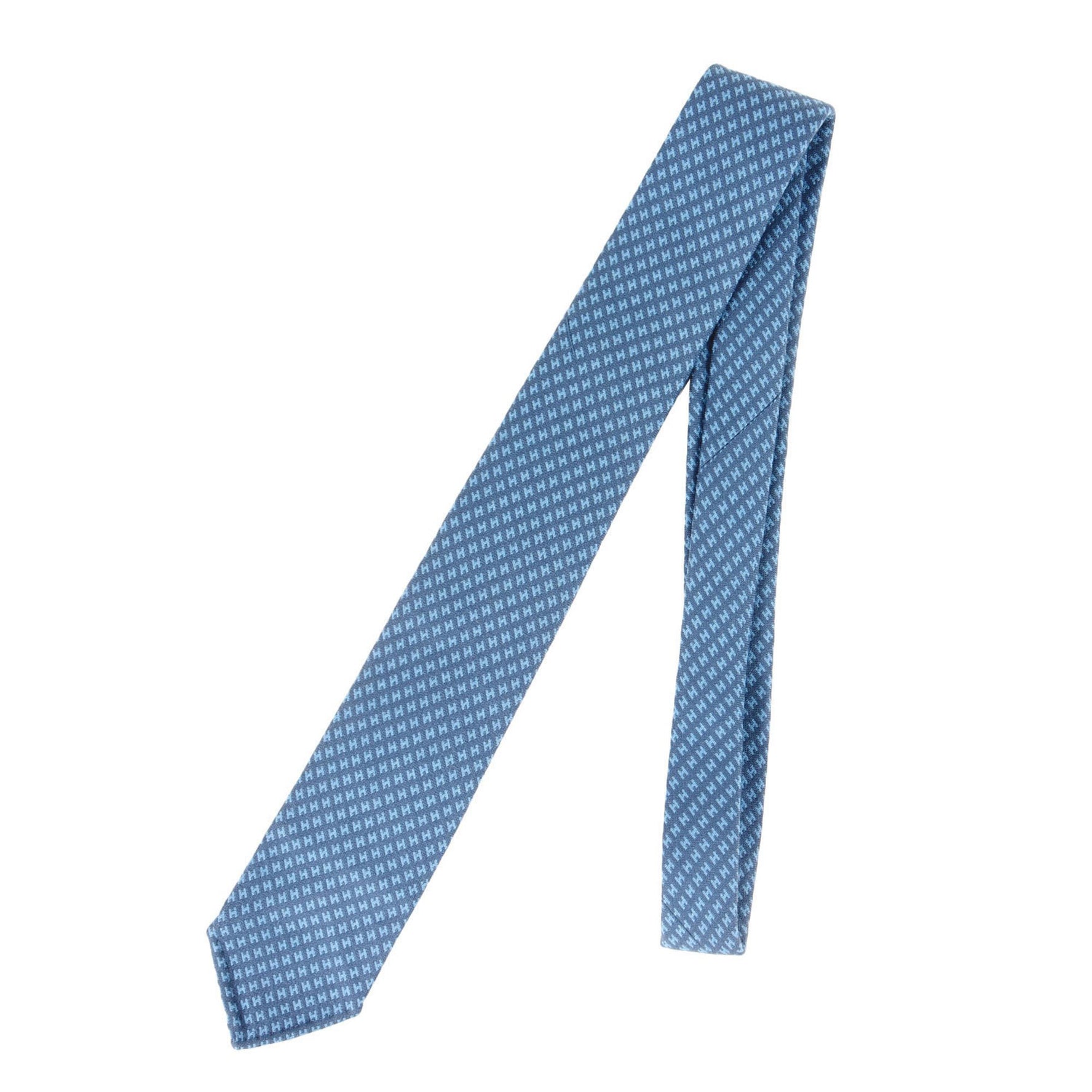 HERMES H-pattern wool tie