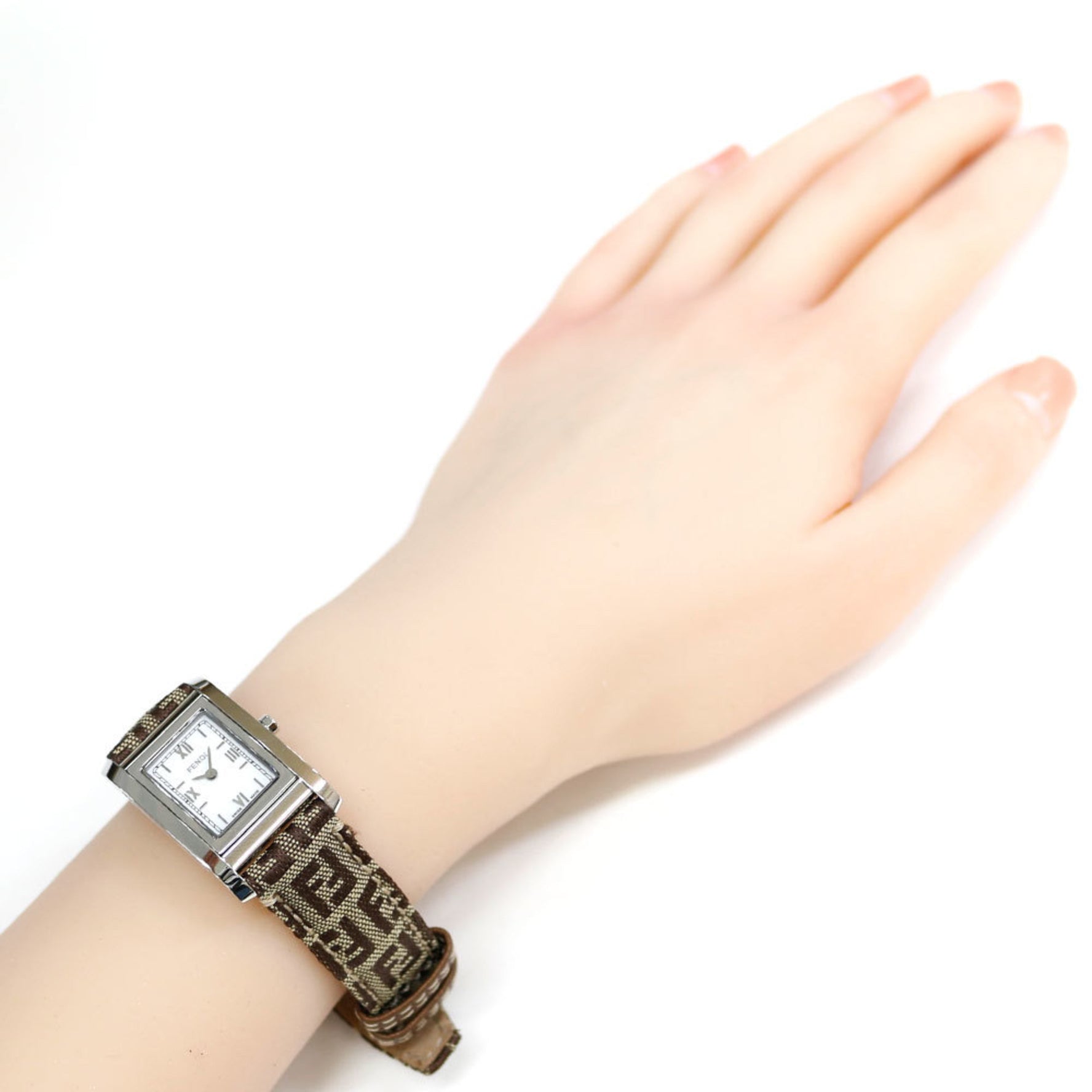 Fendi Women's Stainless Steel Quartz Watch 023-7600L-648 with Zucca Pattern