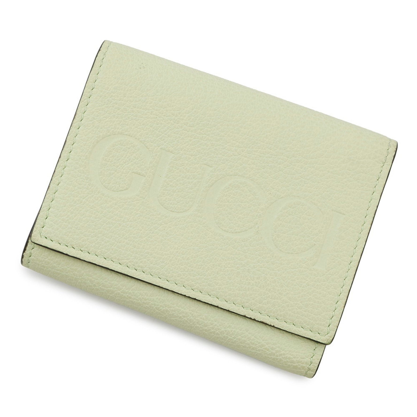 Gucci Tri-fold Wallet, Embossed Compact Leather, Wallet
