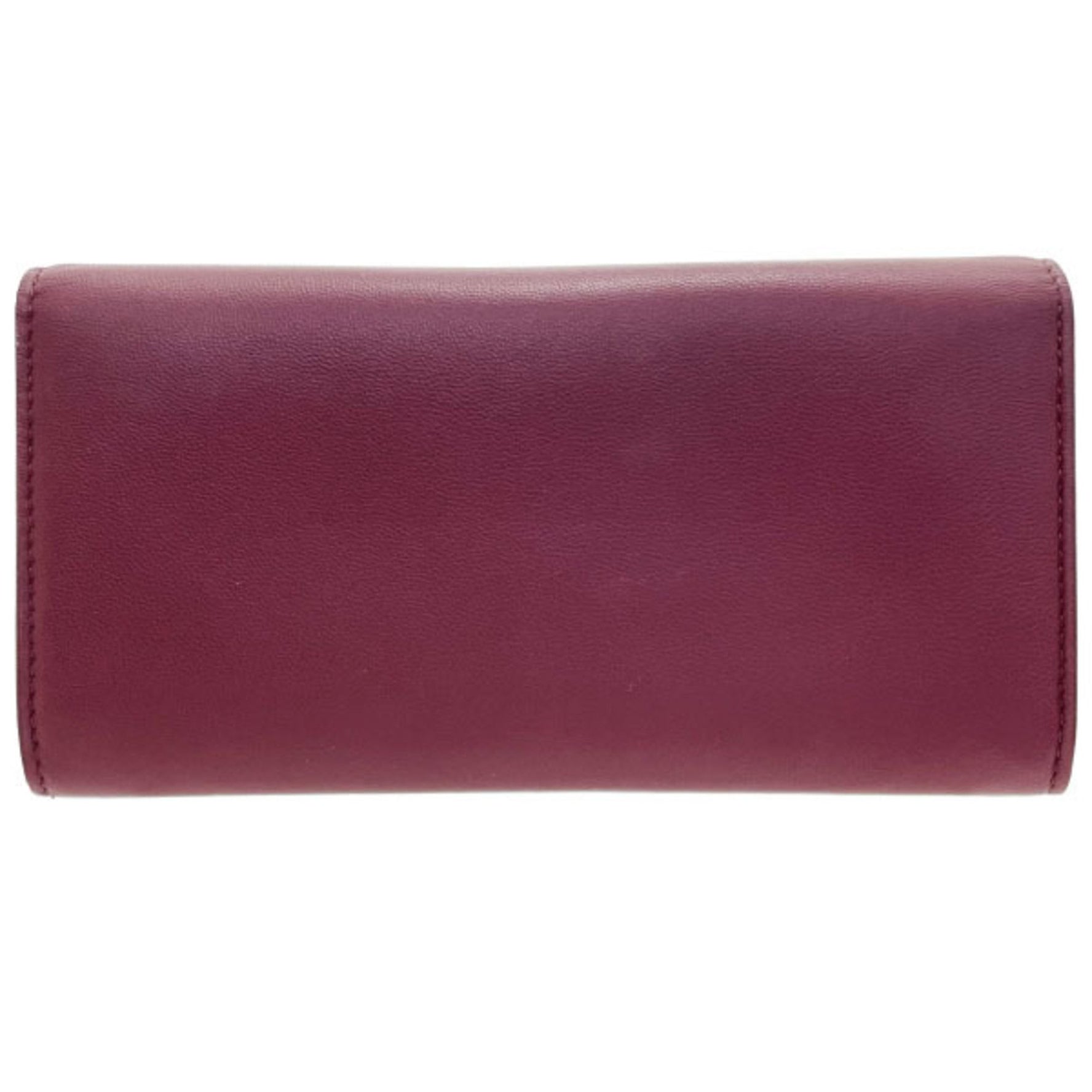 Bottega Veneta Bicolor Bi-fold Long Wallet Leather Bordeaux Red BOTTEGA VENETA