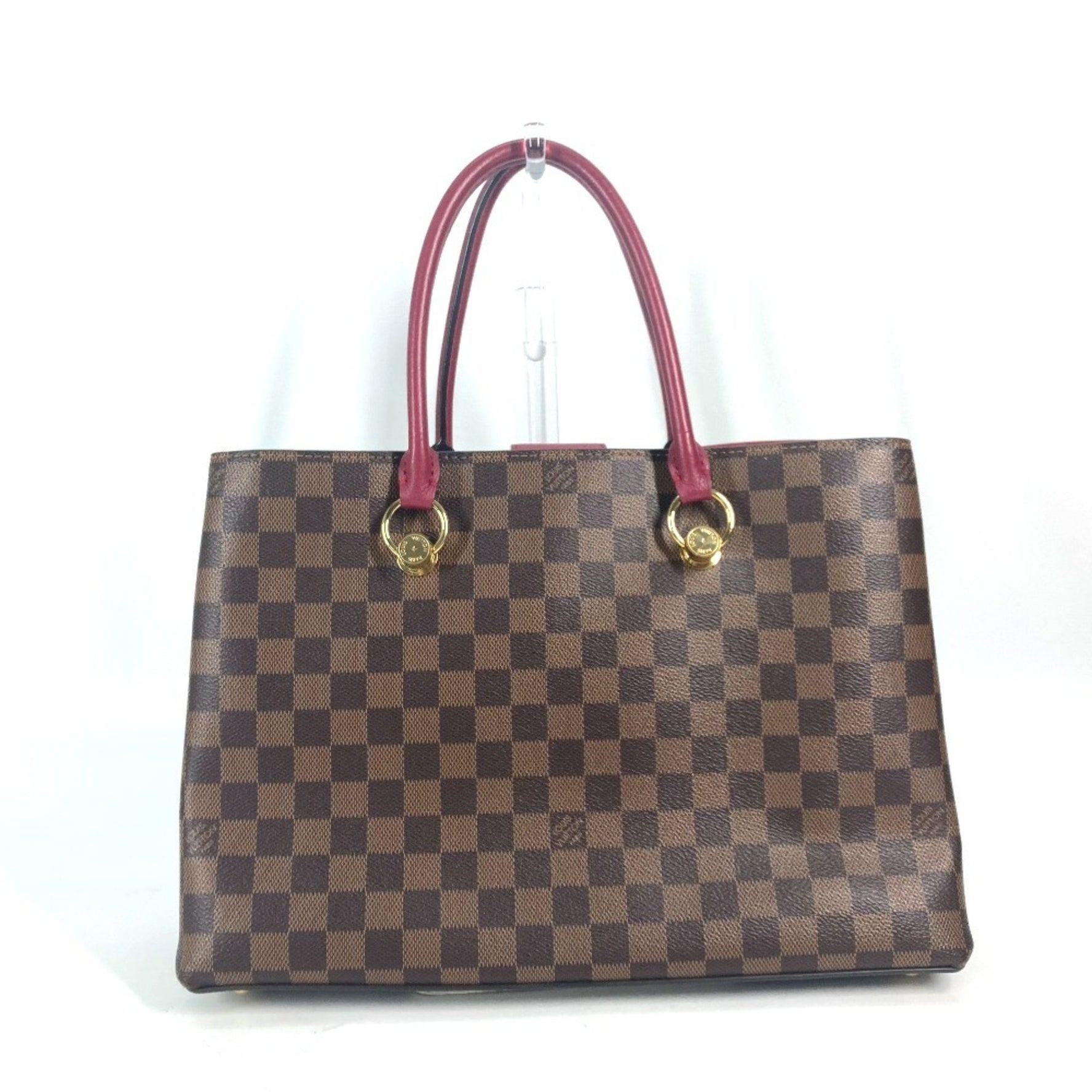 LOUIS VUITTON N40052 Riverside Damier Riduvan Tote Bag with LV Charm, Shoulder Bag, Handbag, Canvas, Women's, Red