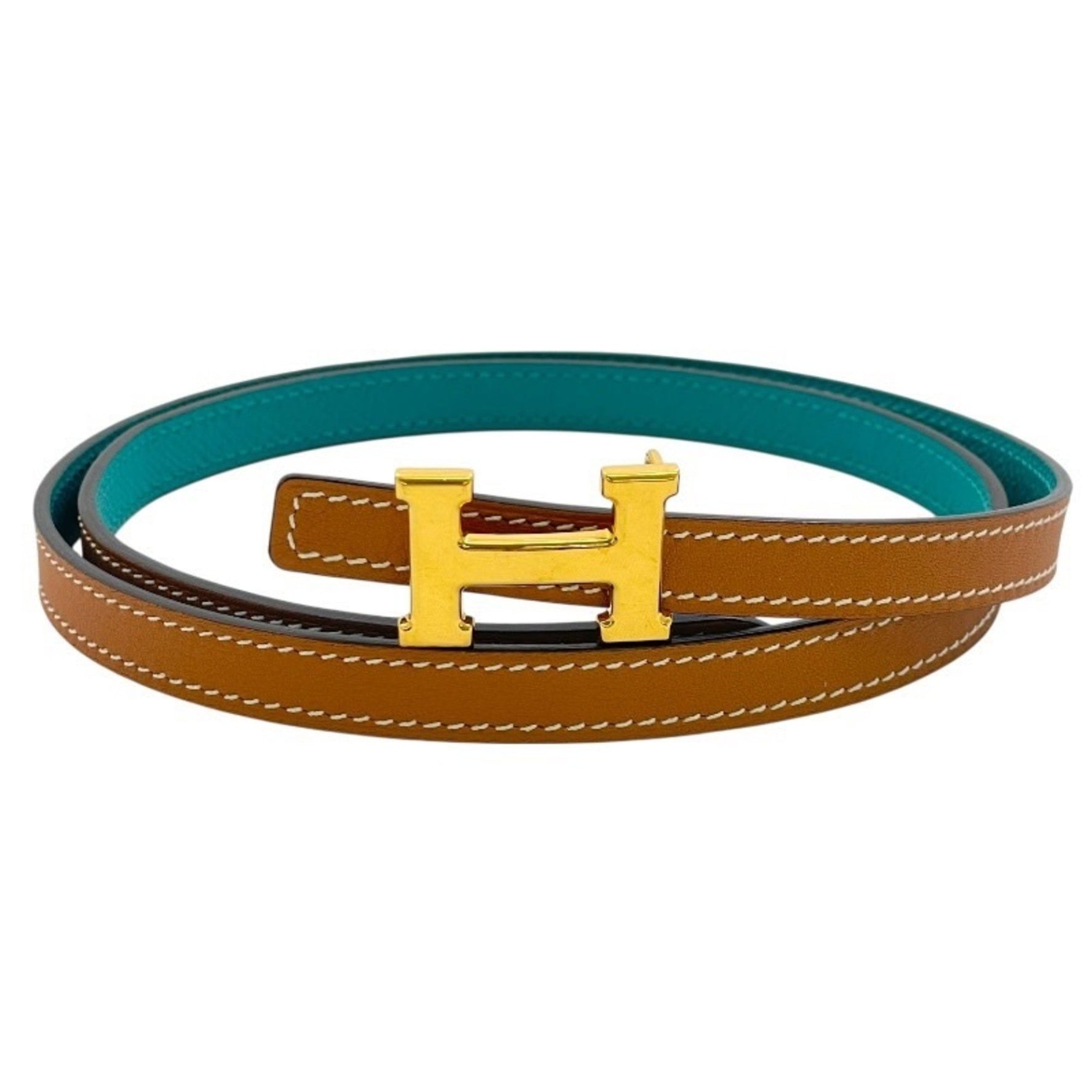 HERMES Mini Constance Belt, Epsom Leather, X Stamp, 2016, Reversible, Size 80, Hardware