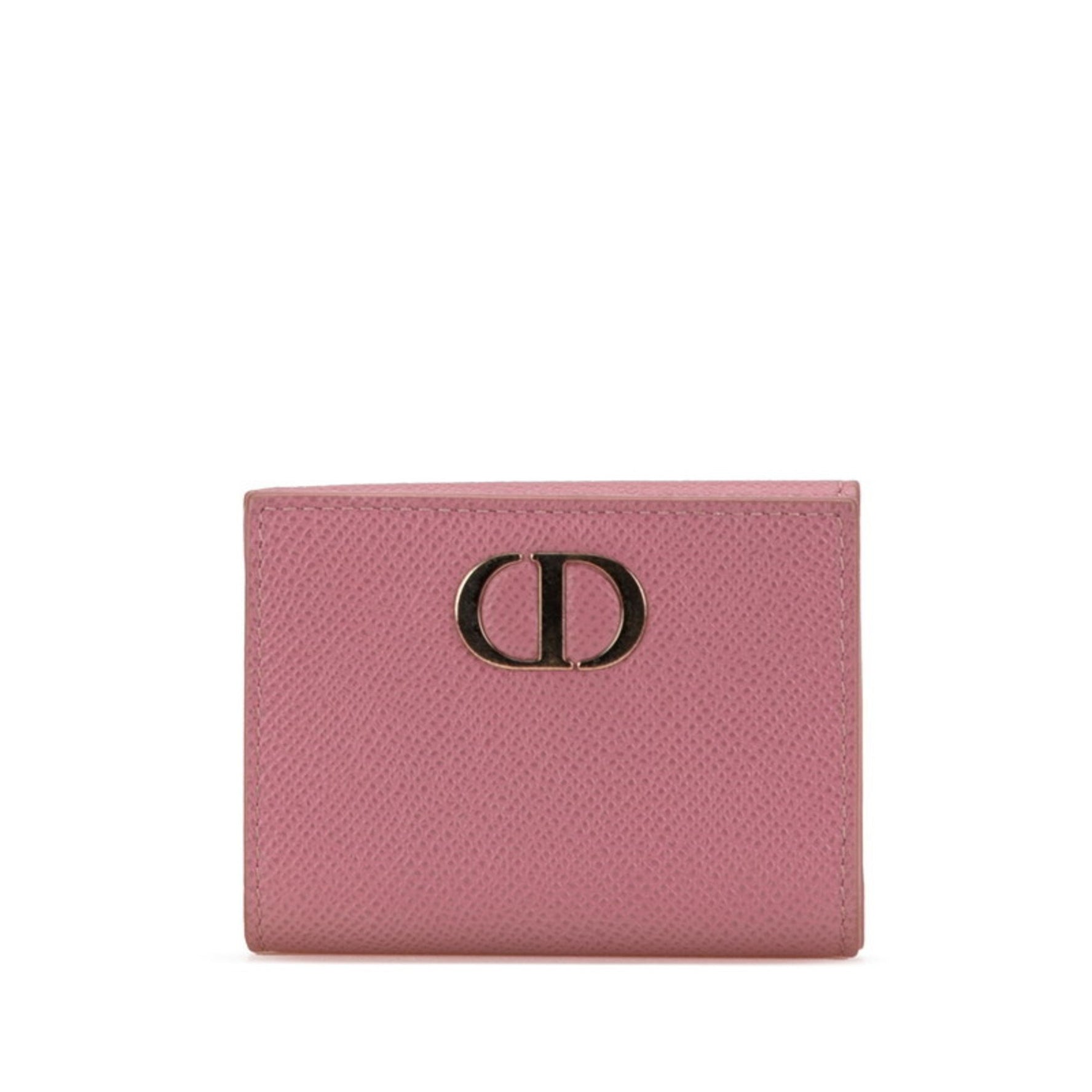 Christian Dior Dior Montaigne Compact Wallet CD Logo Bi-fold Leather