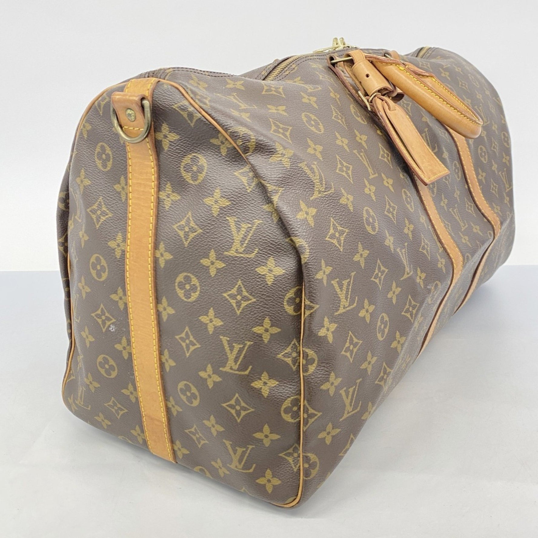 Louis Vuitton Monogram Keepall Bandouliere 55 Boston Bag M41414 Brown Men's and Women's