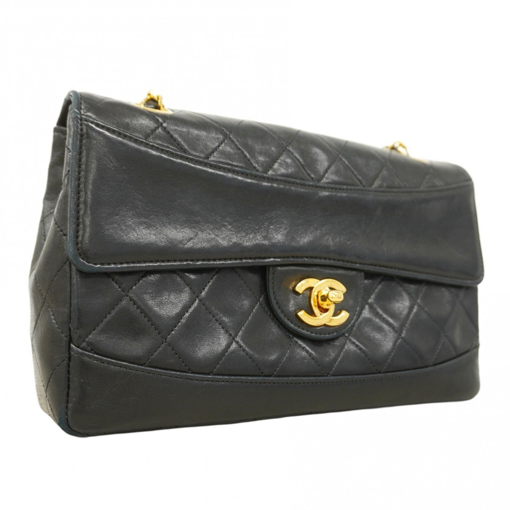 Chanel Matelasse Shoulder Bag, Lambskin, Black, Women's