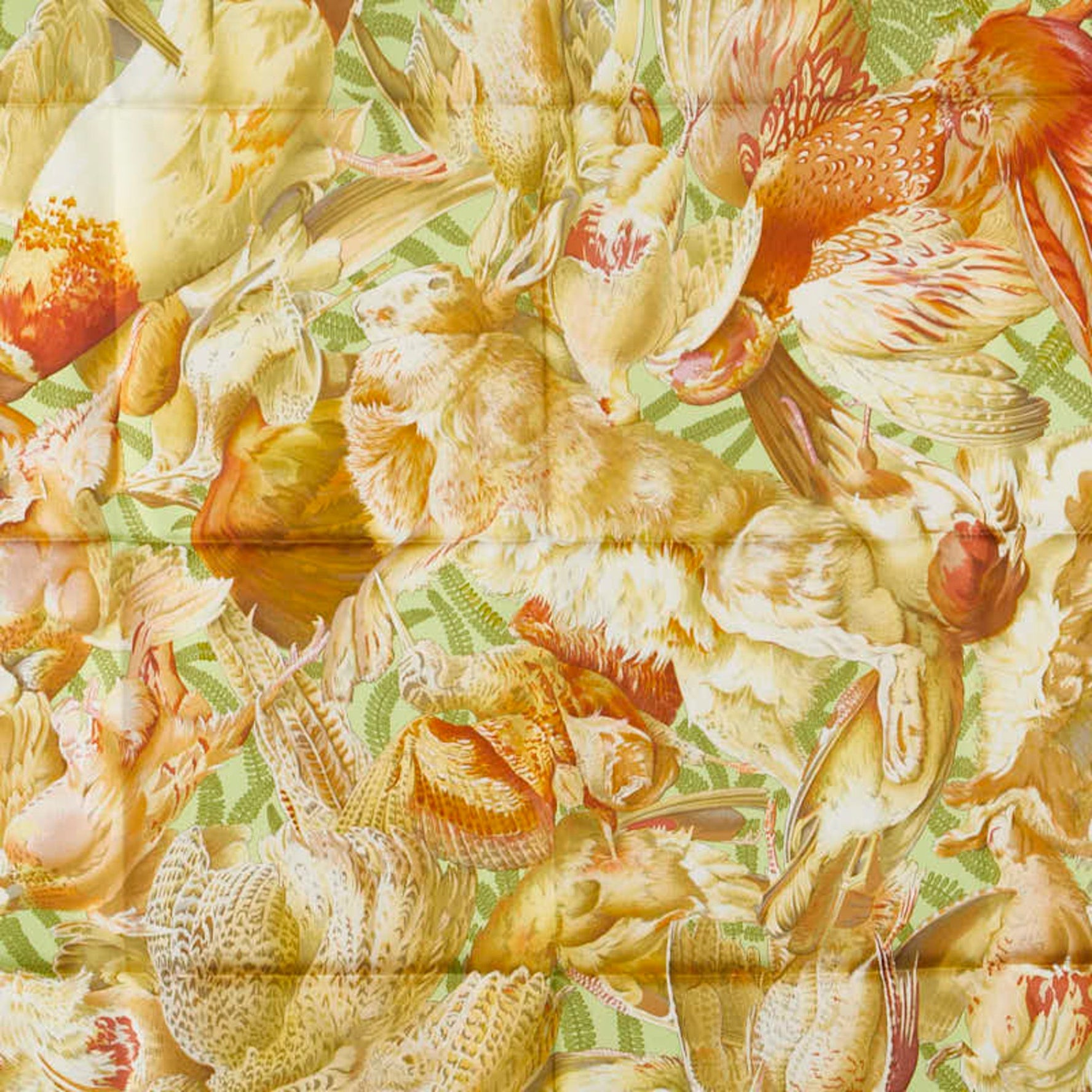 Hermes Carre 90 H de LINARES Linares Scarf Muffler Yellow Multicolor Silk Women's HERMES