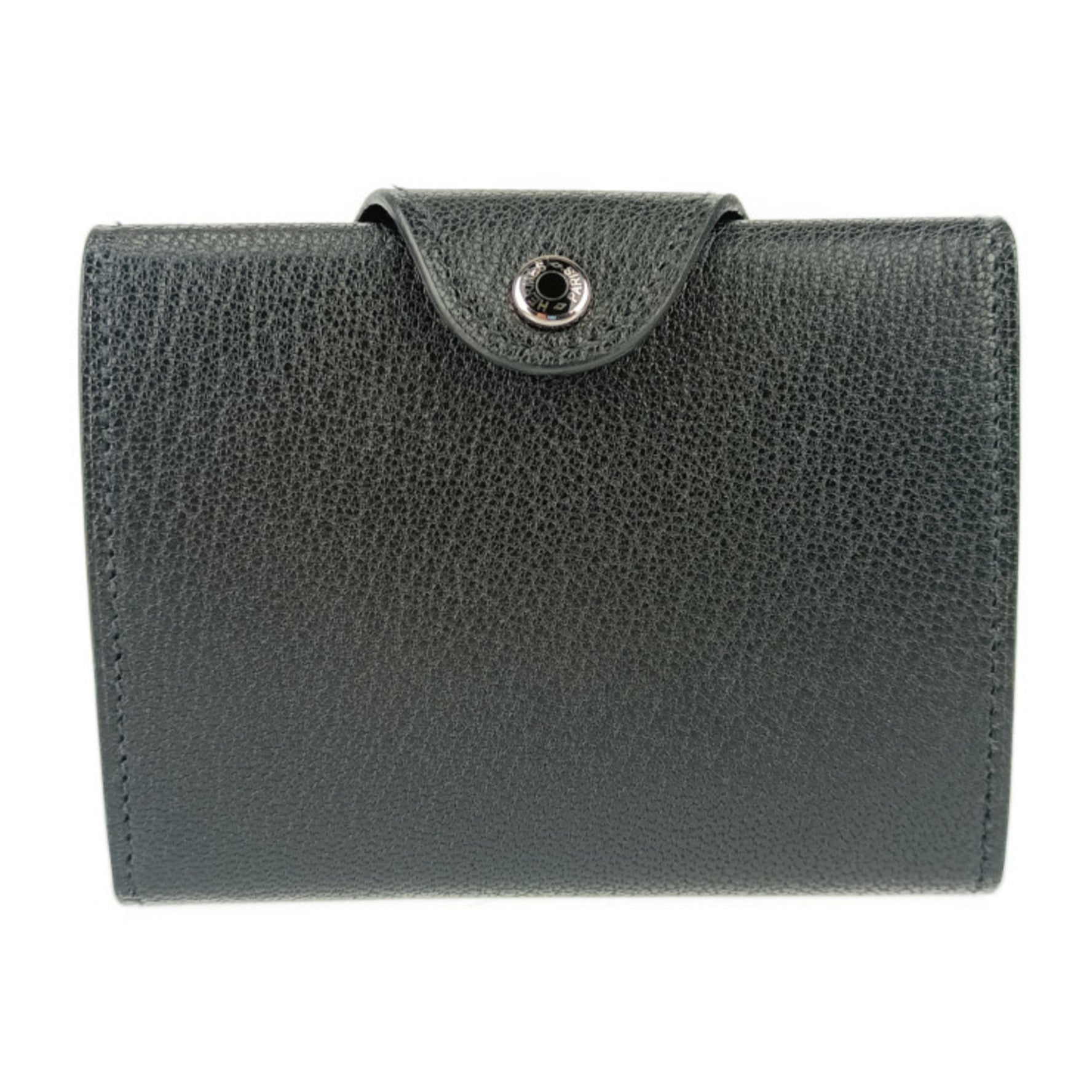 HERMES Wallet/Coin Case Iliad Compact CHEVRE CHAMKILA B Engraved Coin Purse