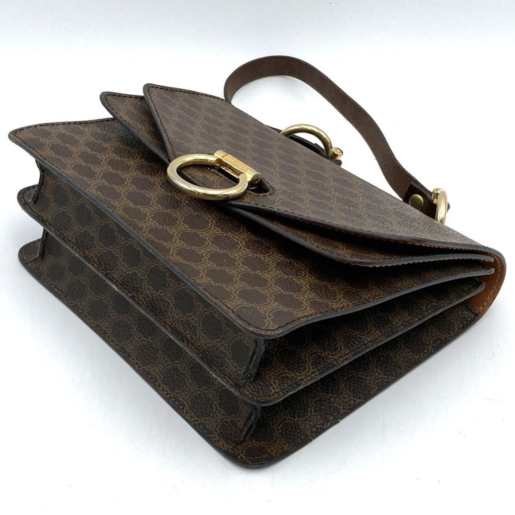 CELINE Double Flap Handbag in Macadam