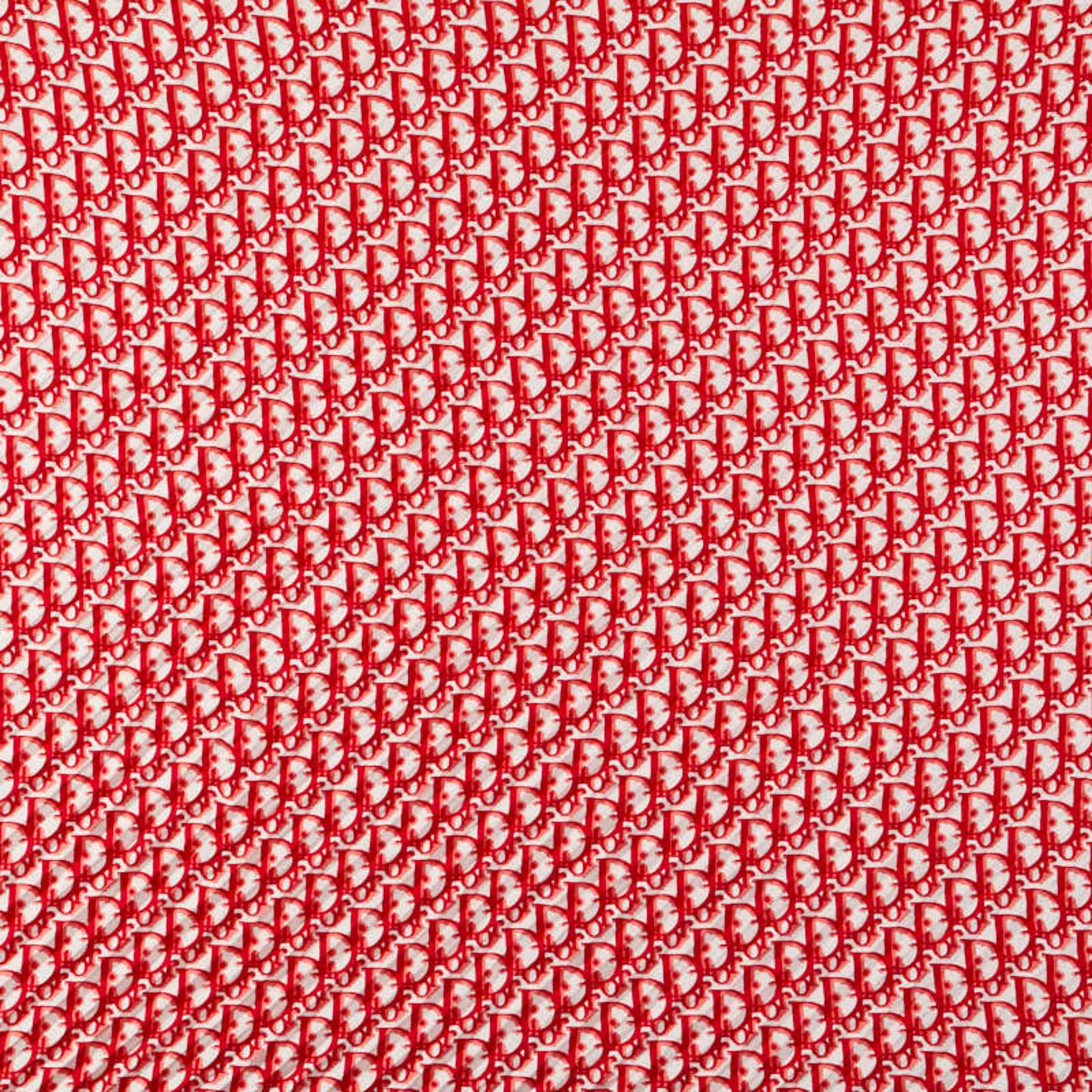 Christian Dior Dior Trotter Pleated Scarf, Red and White Silk