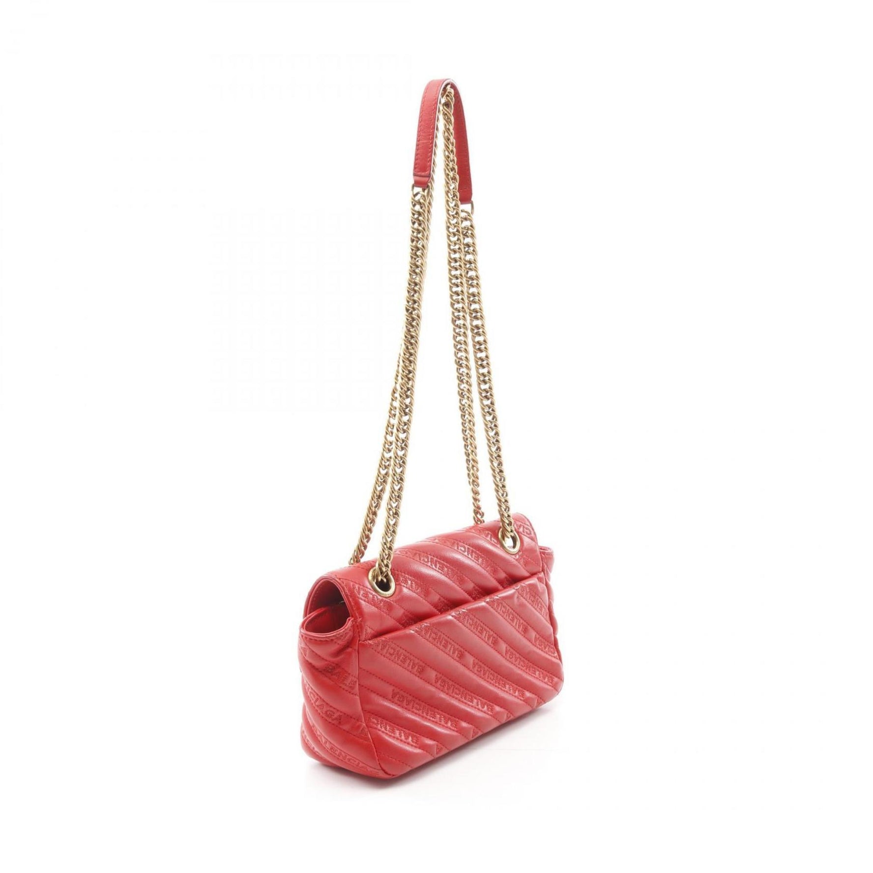 Balenciaga BB logo shoulder bag, leather, red