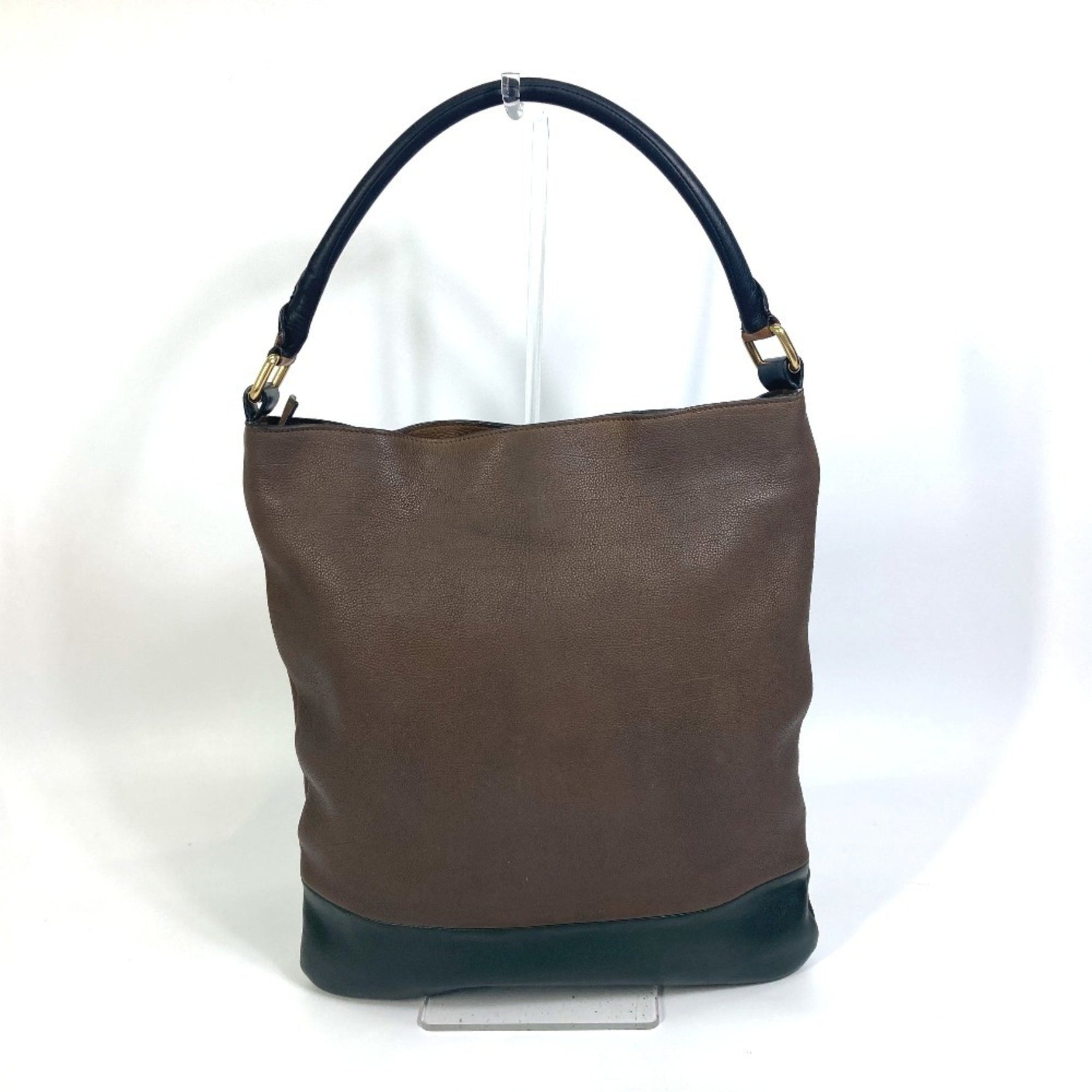CELINE Two-tone Striped Tote Bag, Leather Shoulder