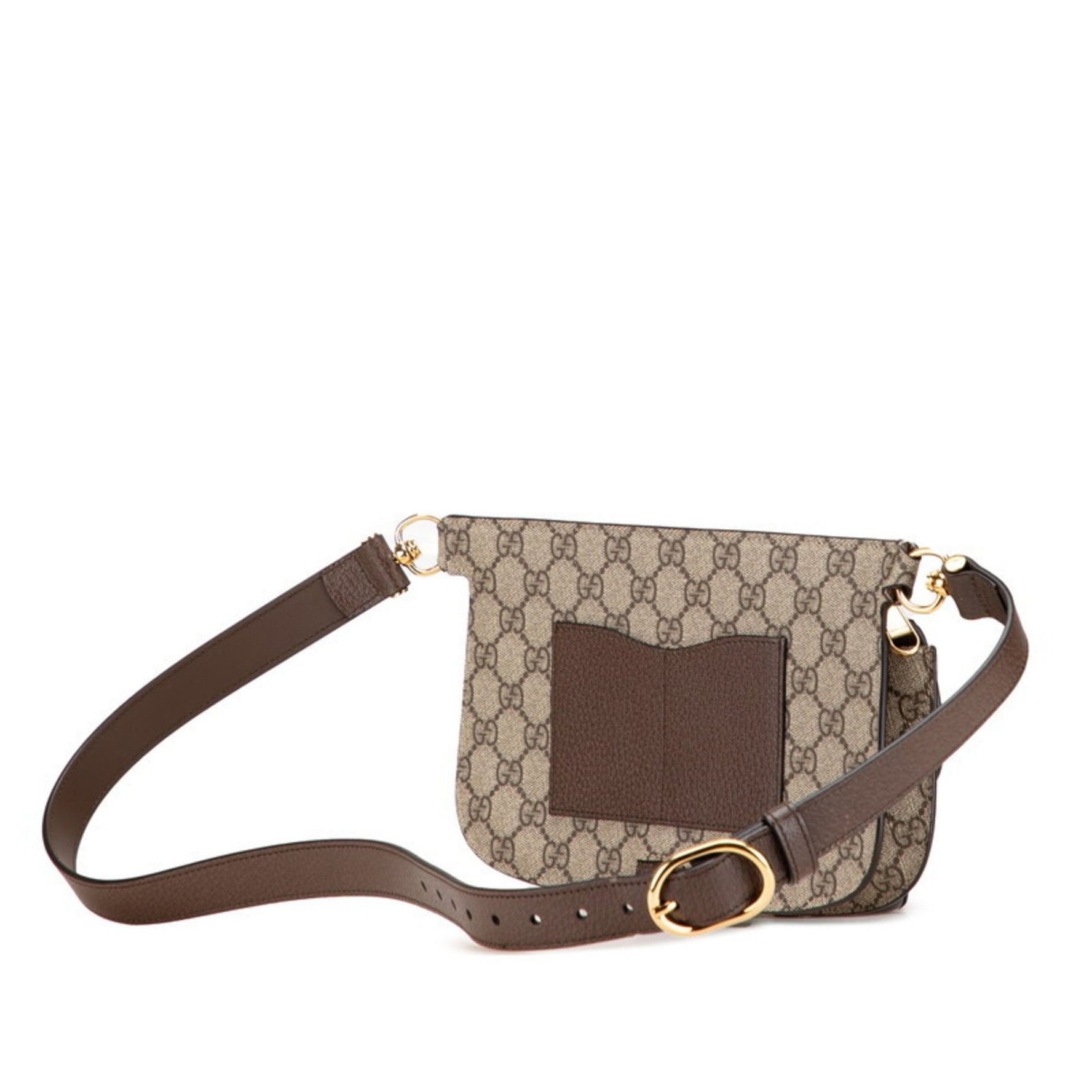 Gucci GG Supreme Blondie Body Bag, Waist Belt Bag Beige and Brown Leather