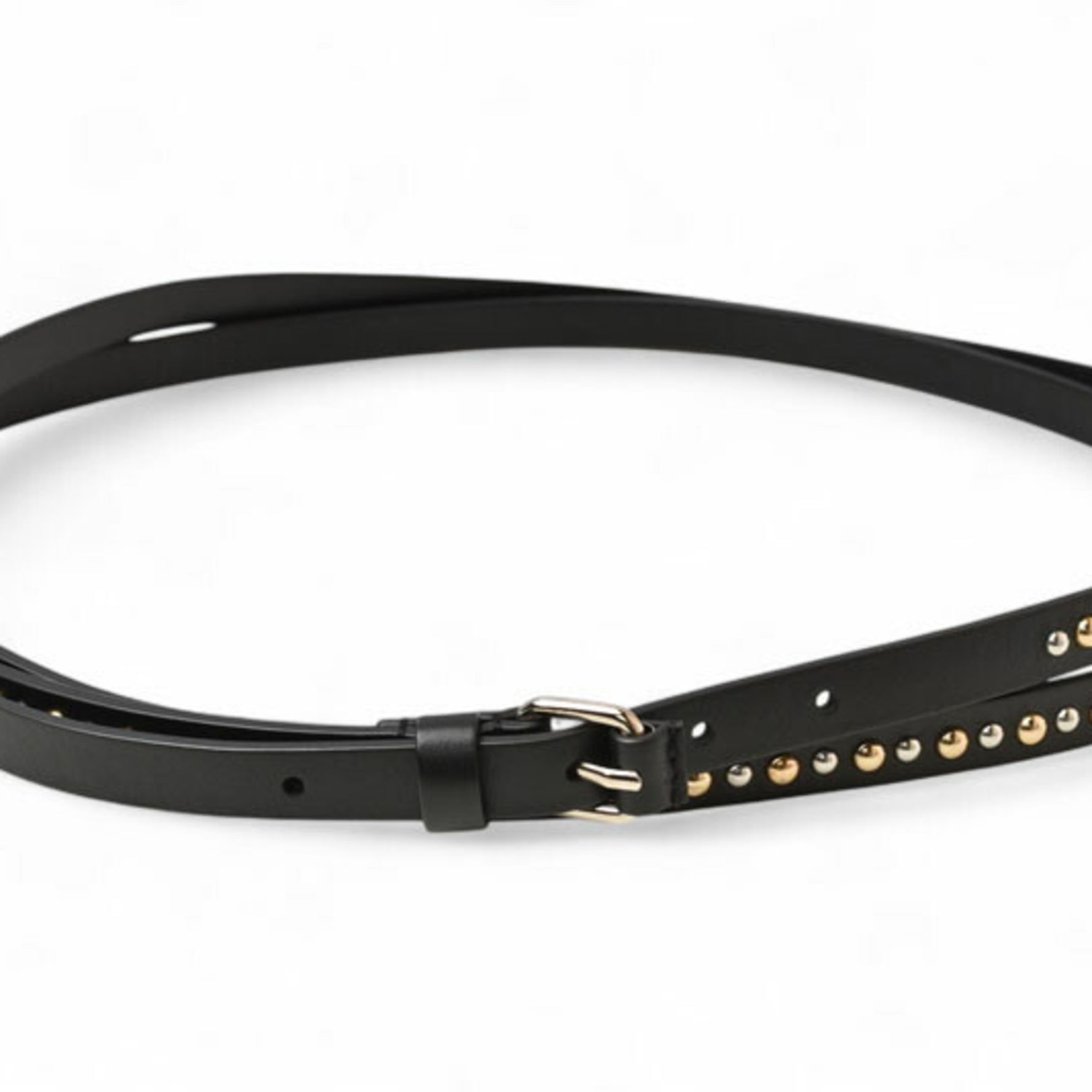 Givenchy Belt Studded Double Leather Unisex Men Women Genuine