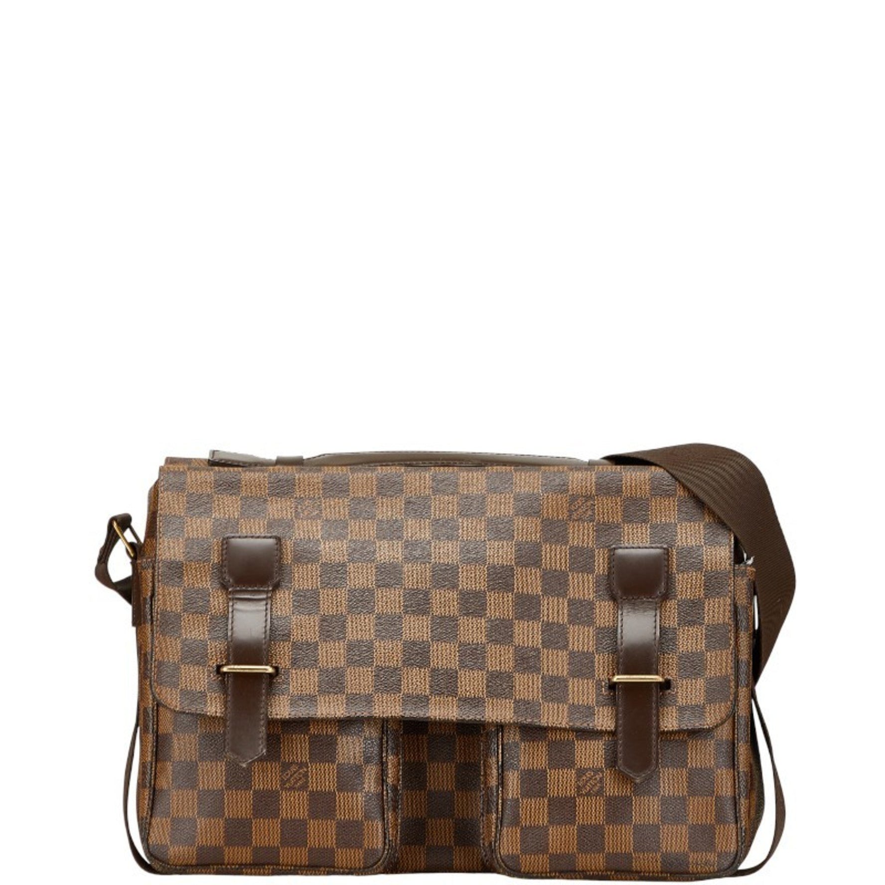 Louis Vuitton Damier Broadway Handbag/Shoulder Bag Brown Leather LOUIS VUITTON