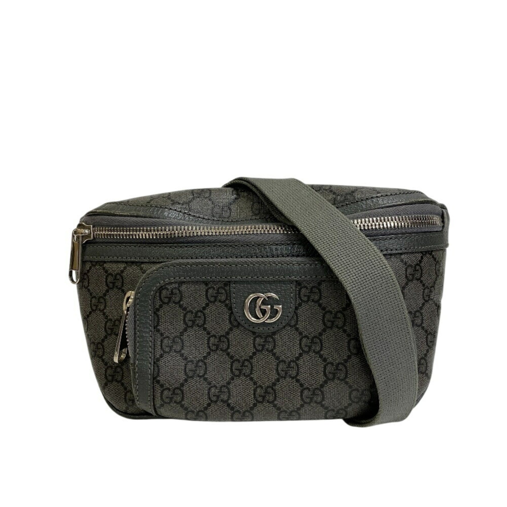 GUCCI GG Marmont Supreme Canvas Waist Bag/Fan Pouch Gray Men's