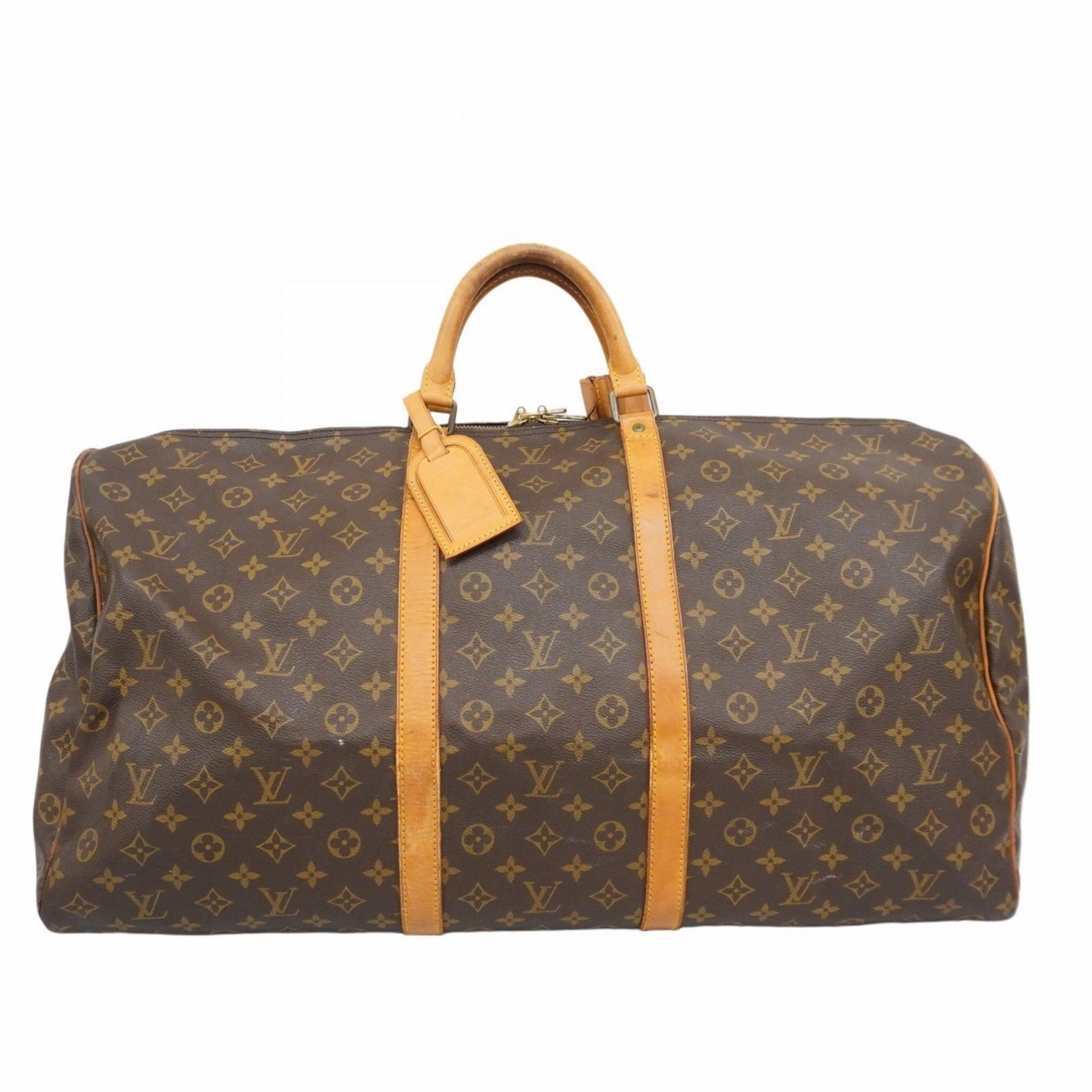 Louis Vuitton Monogram Keepall 60 Boston Bag M41422 Brown Men's and Women's