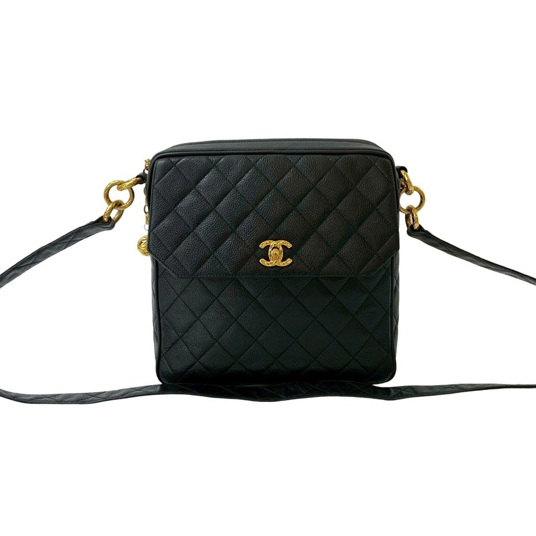 No. 2 CHANEL Vintage Matelasse Coco Mark Caviar Skin Shoulder Bag in