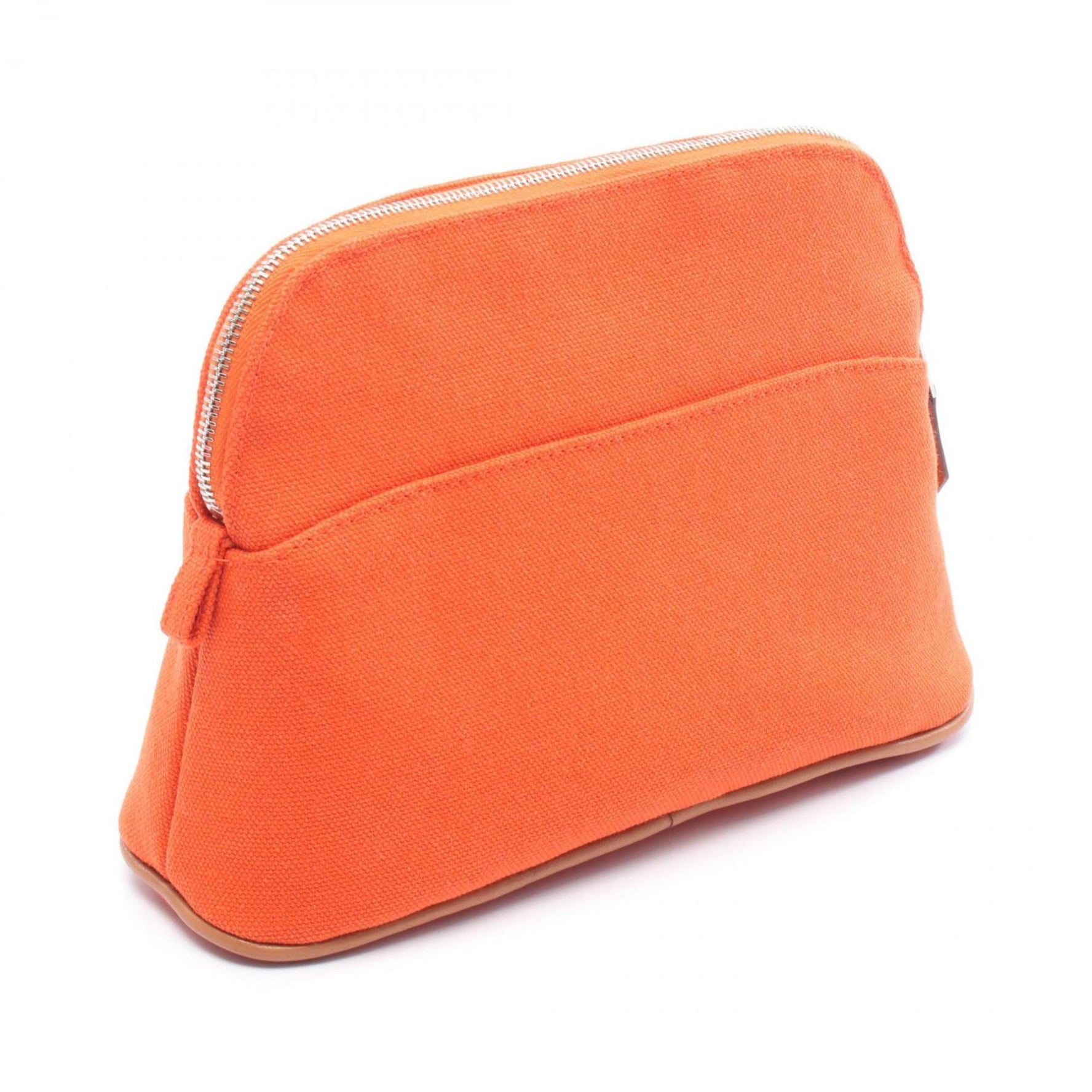 Hermes Hermès Bolide Pouch 20 Orange Canvas Leather Bag in and Brown