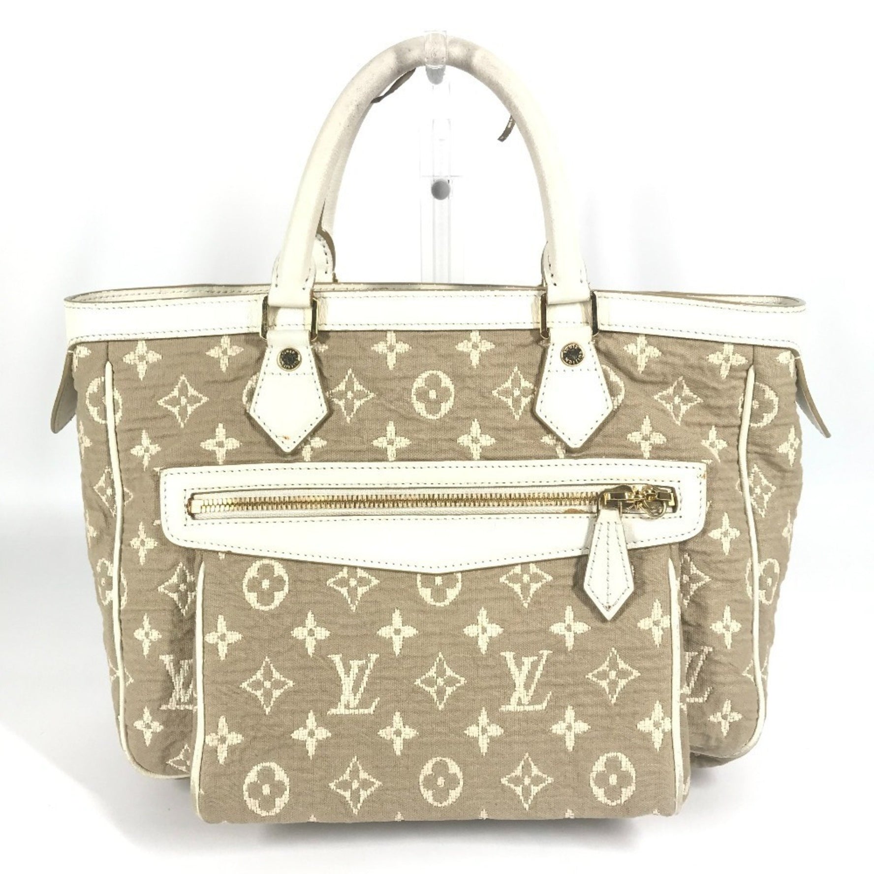 LOUIS VUITTON Monogram Sabia Cabas MM Tote Bag, Shoulder Handbag, Leather, Canvas, Men's, White
