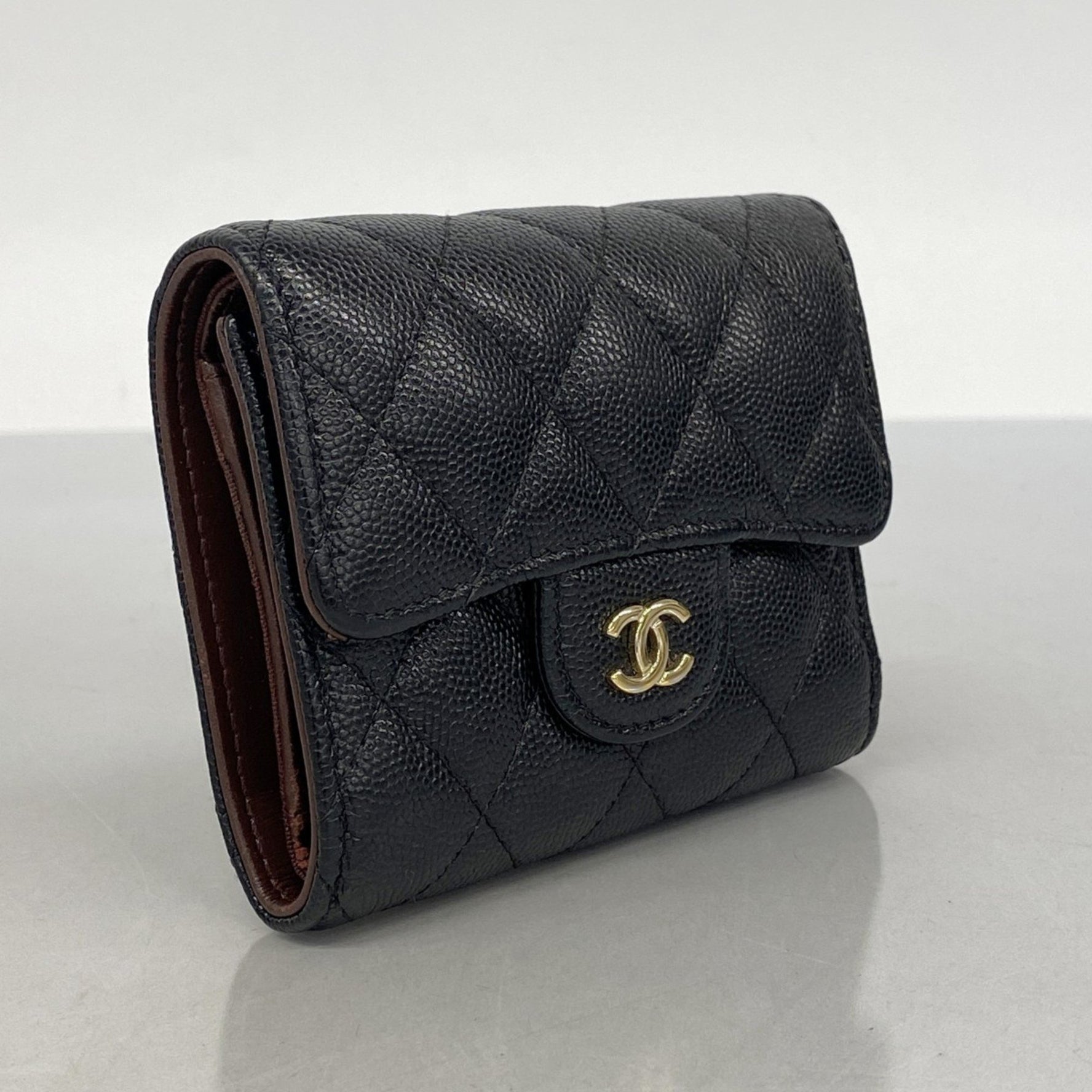 Chanel Matelasse Tri-fold Wallet in Caviar Leather