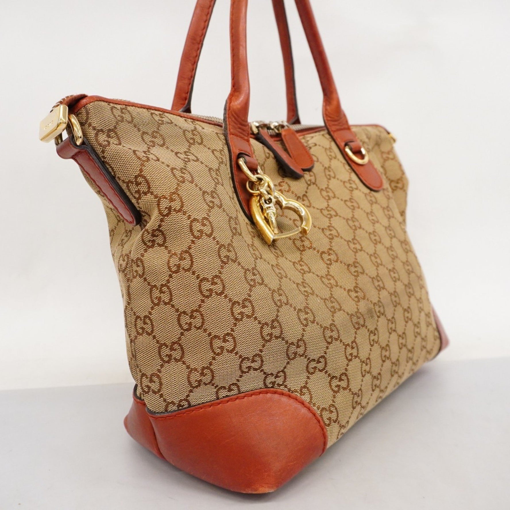 Gucci Tote Bag GG Canvas Beige Orange Women's P1135957