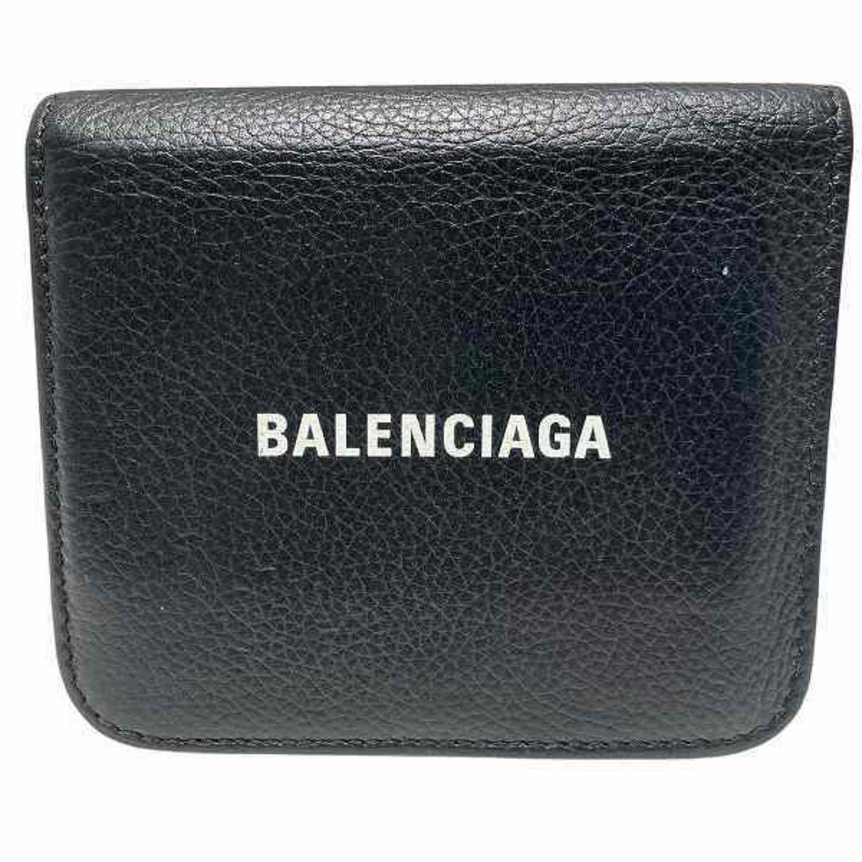 Balenciaga Leather Black Compact Wallet Bi-fold for Men and Women